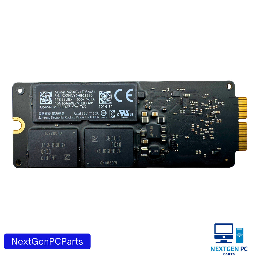 Samsung 1TB SSD MZ-KPV1T0S/0A4 SSUBX Genuine Apple MacBook Pro 655-1961A