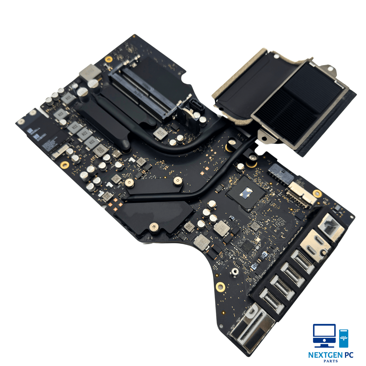 iMac 21.5" A1418 4K 2017 logic board 820-00597-A with Radeon Pro 555 GPU, used Apple computer part.