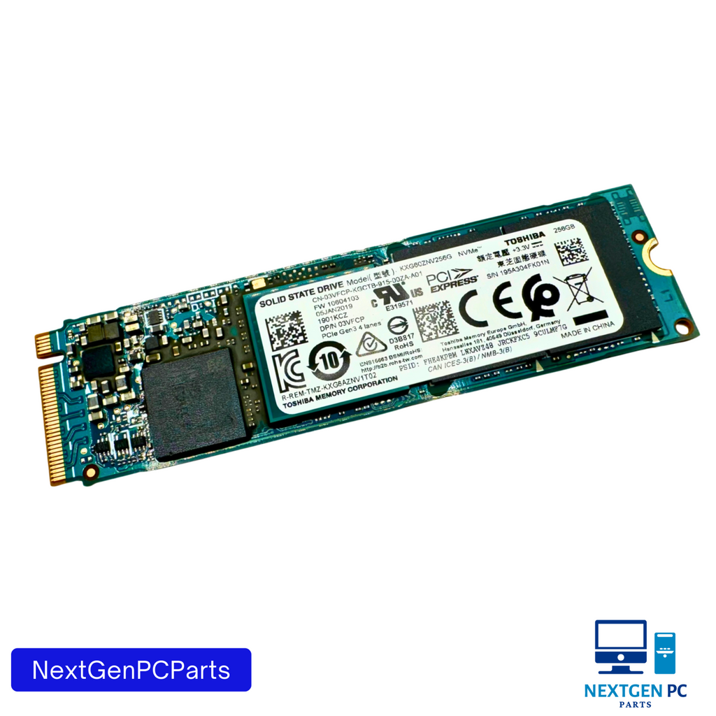 Toshiba KXG60ZNV256G 256GB NVMe PCIe Gen3x4 M.2 2280 SSD 03VFCP – Genuine