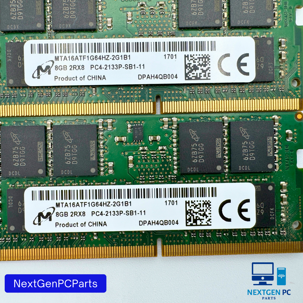 Lot of 6 Micron 8GB DDR4 Laptop RAM 2133 MHz 2rx8 MTA16ATF1G64HZ-2G1B1