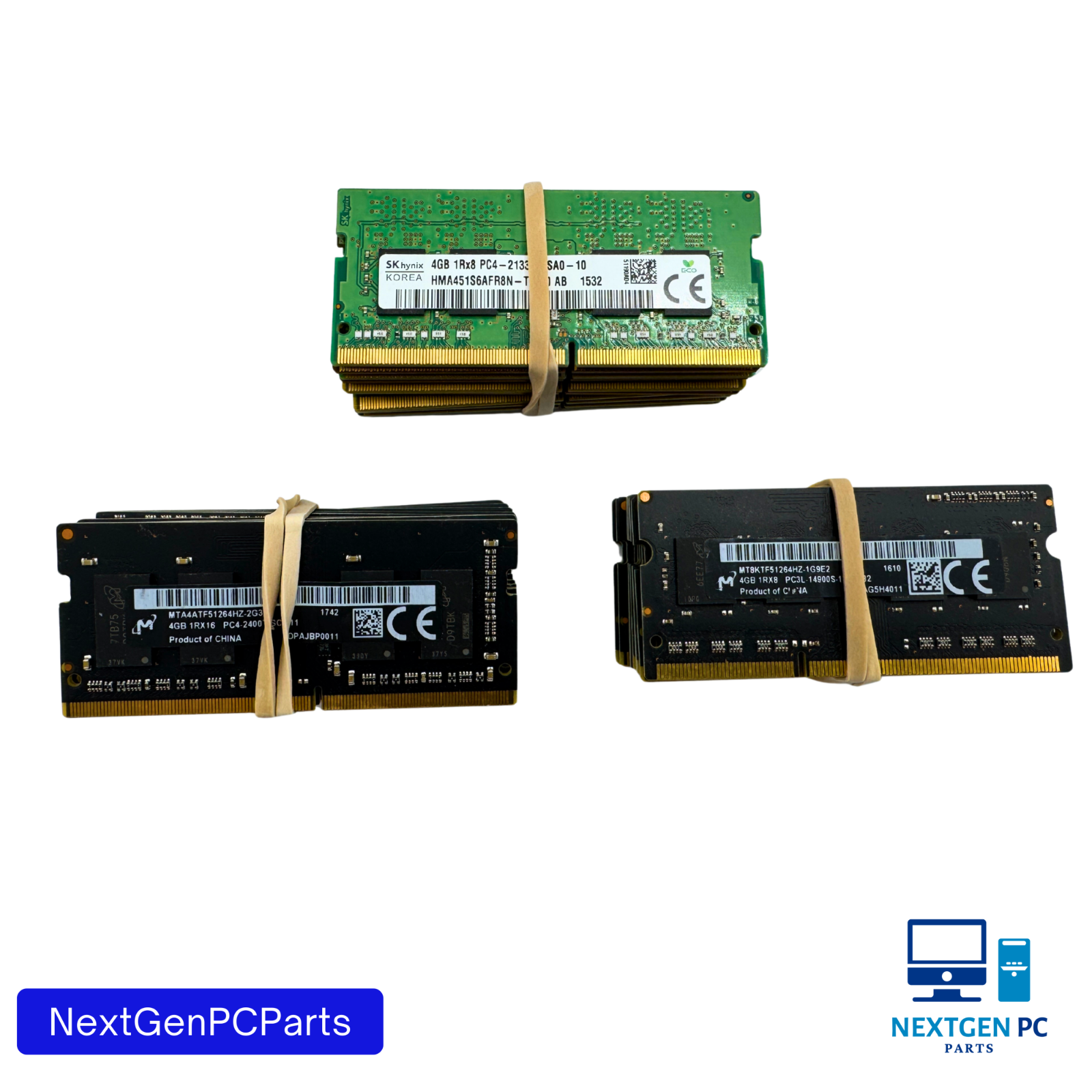 Lot of 30 Mixed 4GB DDR4 SO-DIMM Laptop RAM PC4-2133 PC4-2400 PC4-2666