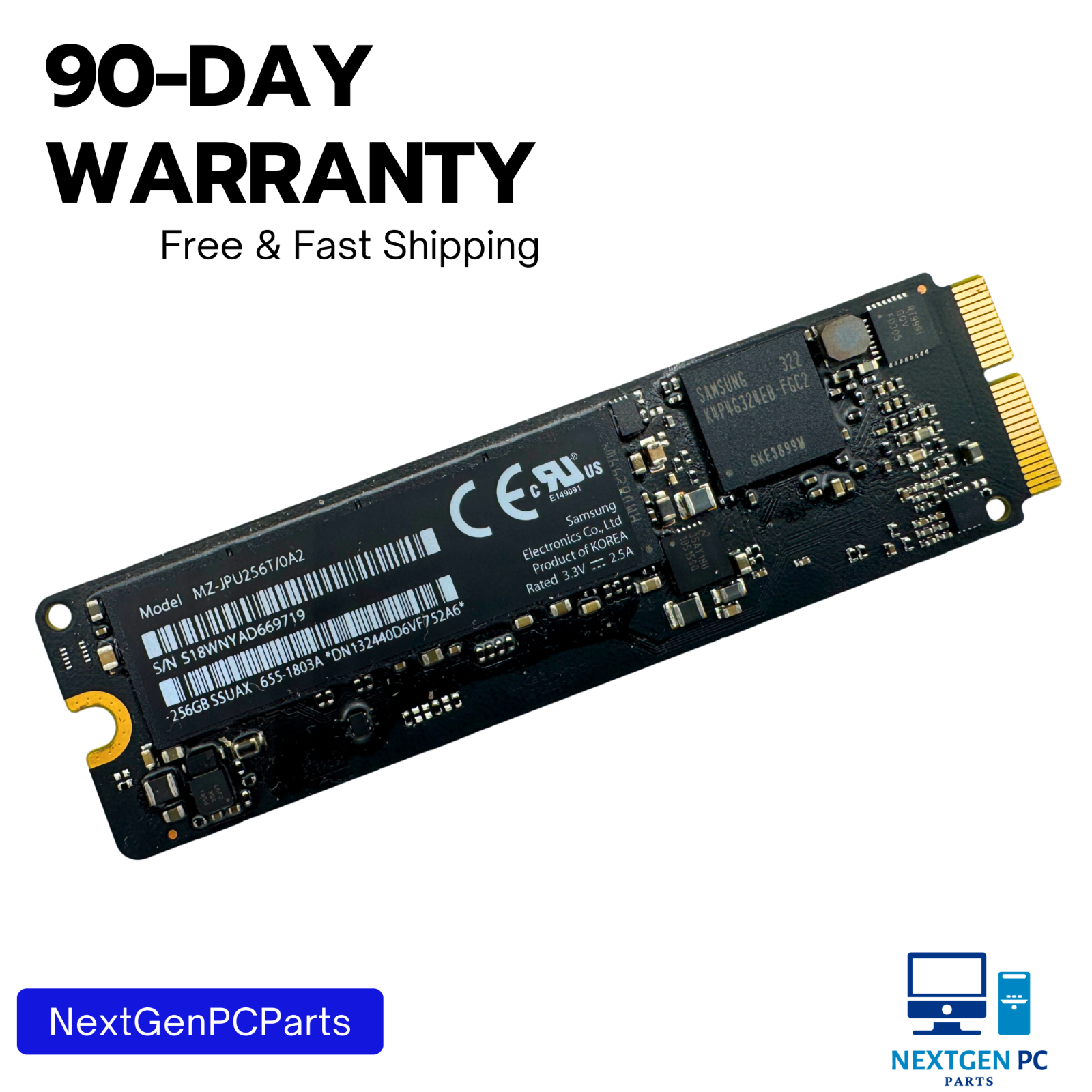 MacBook Air A1466 Samsung 256GB SSD  655-1803A MZ-JPU256T/0A2 2013 2014