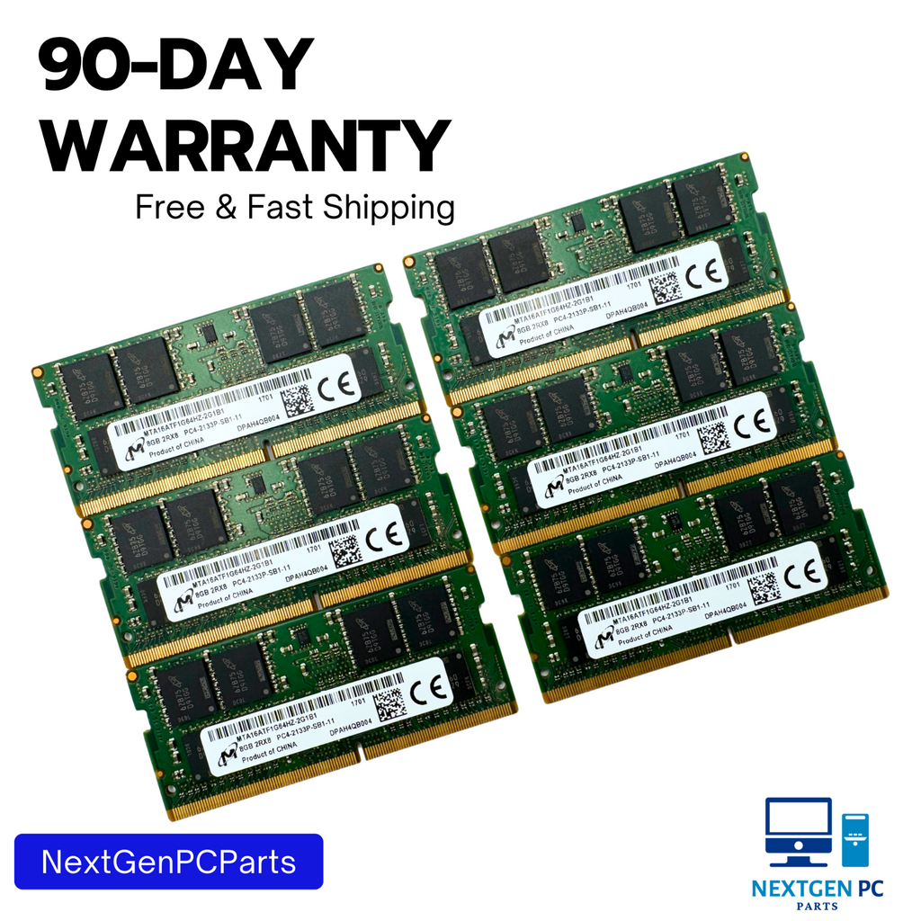 Lot of 6 Micron 8GB DDR4 Laptop RAM 2133 MHz 2rx8 MTA16ATF1G64HZ-2G1B1