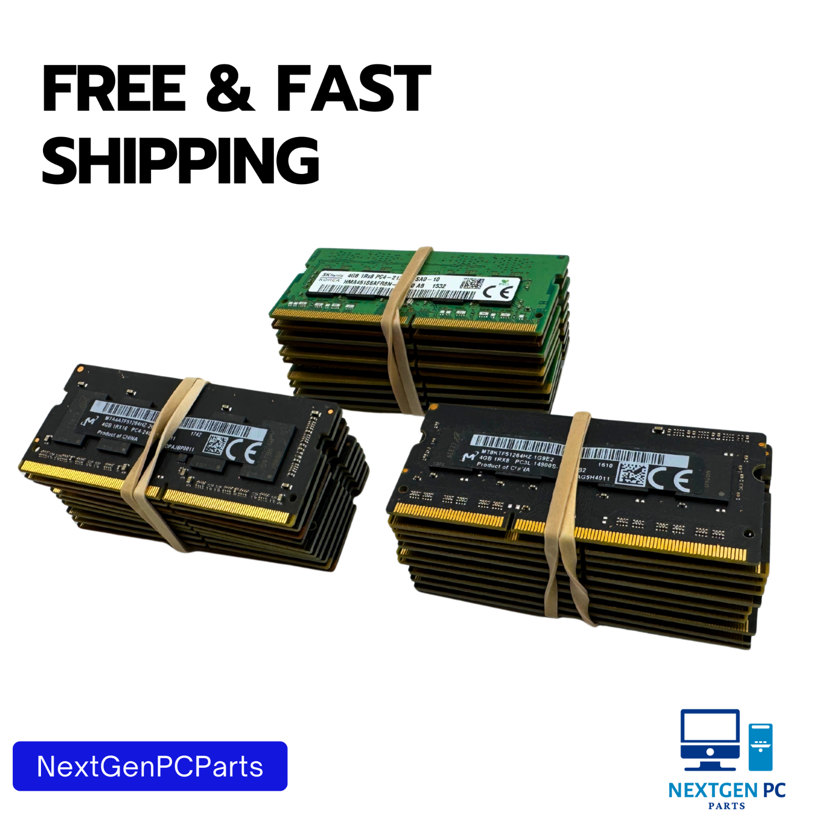 Lot of 30 Mixed 4GB DDR4 SO-DIMM Laptop RAM PC4-2133 PC4-2400 PC4-2666