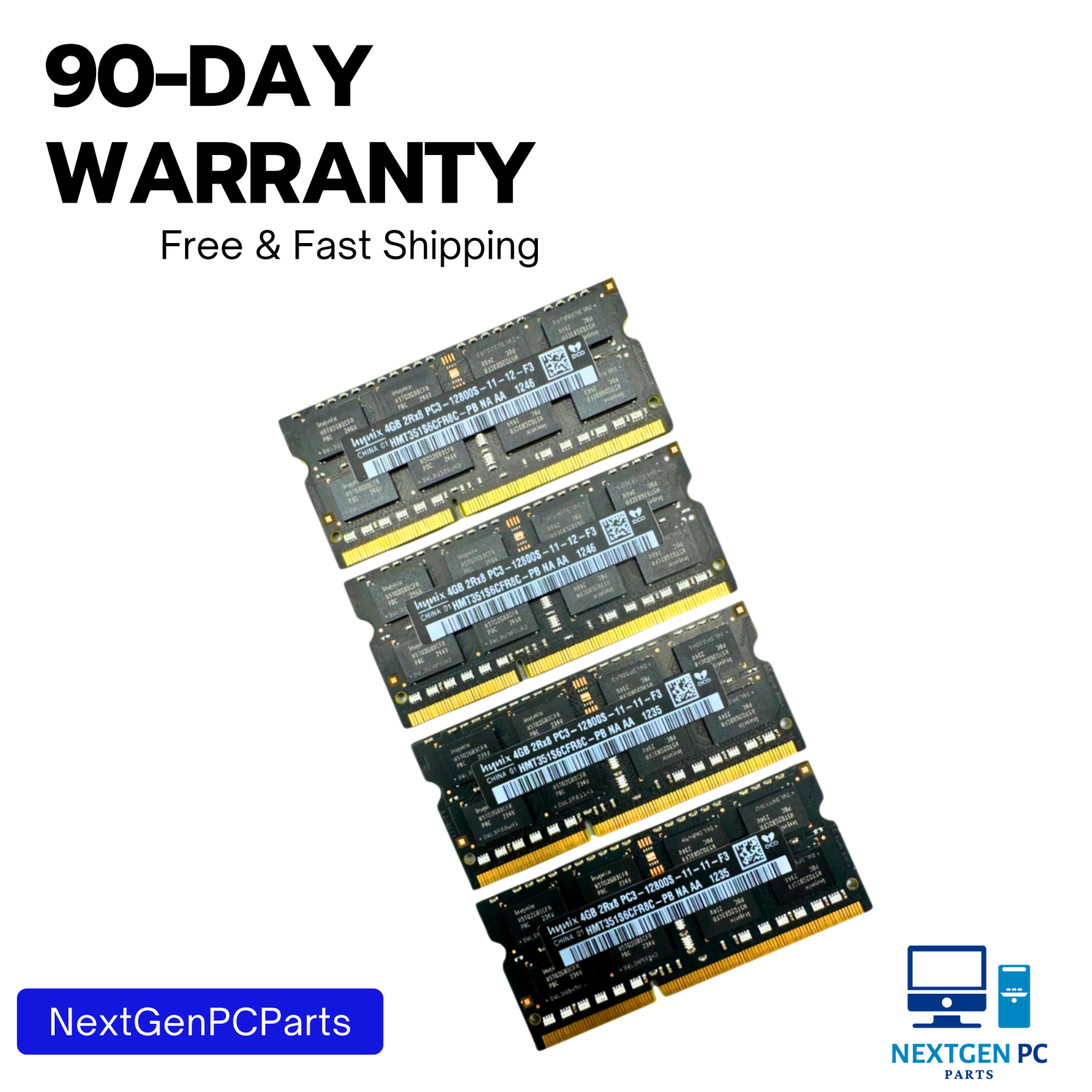 Hynix 16GB (4x4GB) 2Rx8 DDR3 PC3-12800S Laptop Memory RAM HMT351S6CFR8C-PB