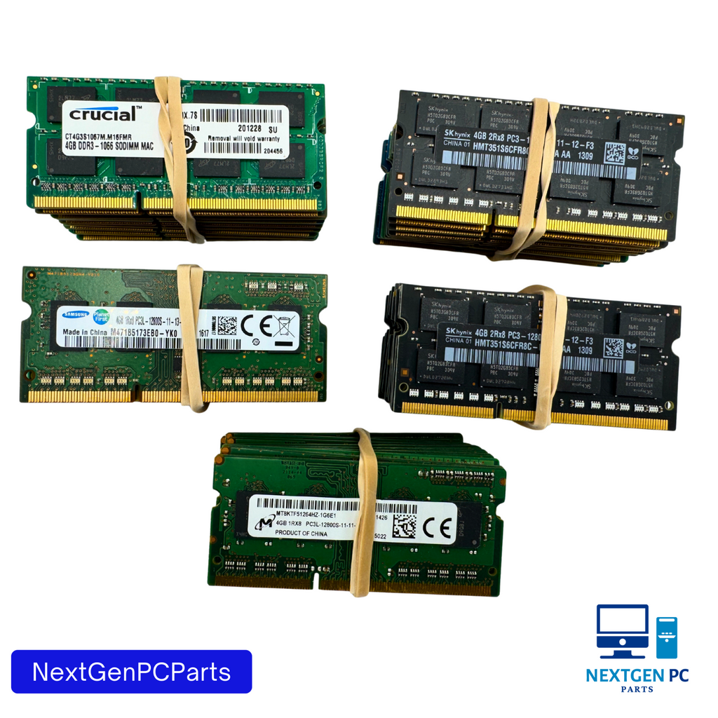 Lot of 50 Mixed 4GB DDR3 SO-DIMM Laptop RAM PC3-8500S 10600S 12800S