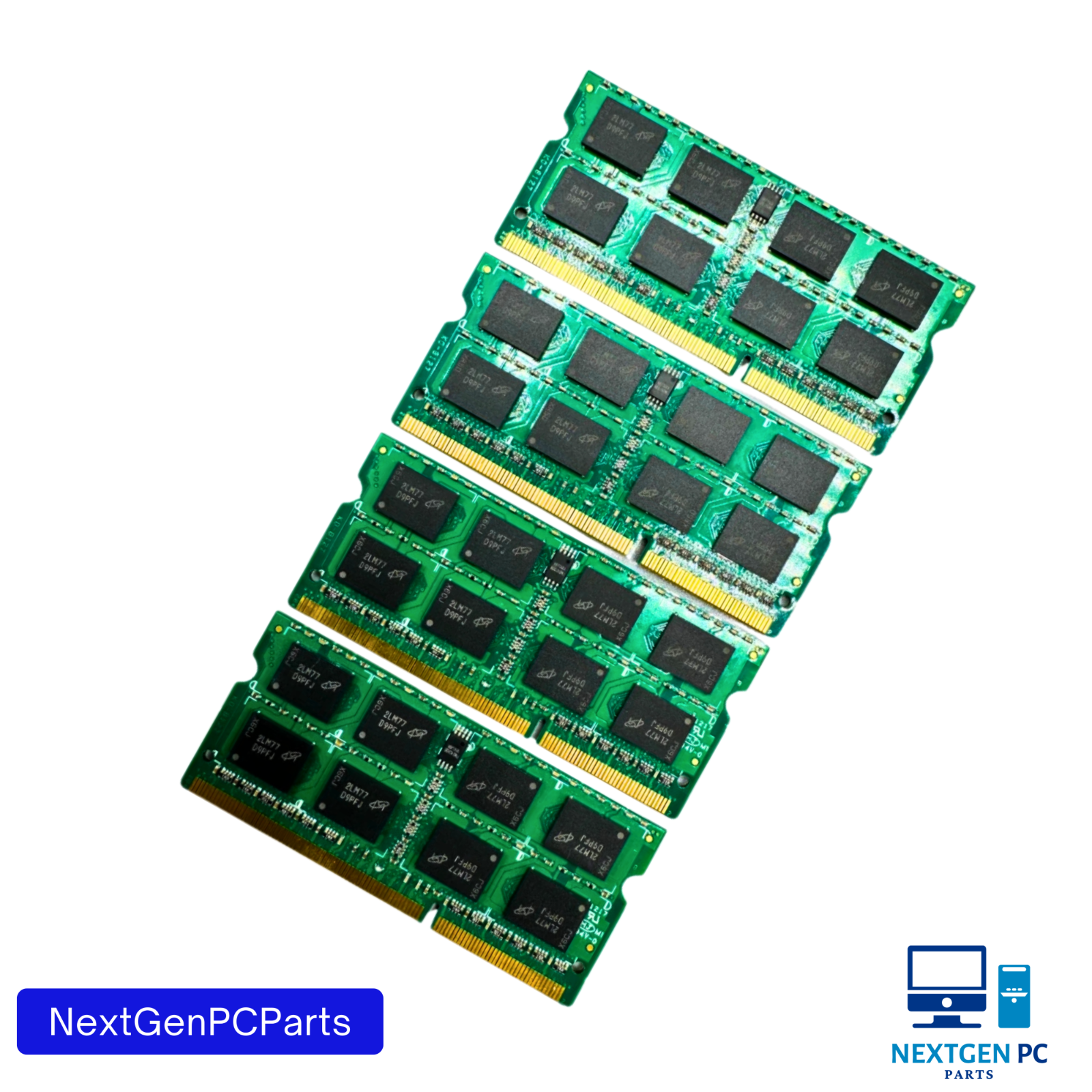 Lot of 4 Crucial 4GB DDR3 1066 SODIMM Laptop RAM CT4G3S1067M.M16FMR Tested