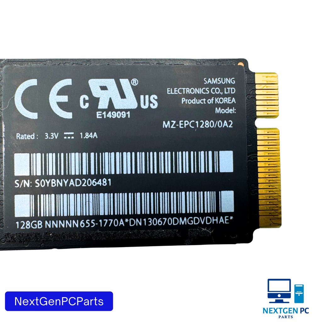 Apple MacBook Air 13" A1369 A1466 Samsung 128GB SSD MZ-EPC1280/0A2 655-1770A