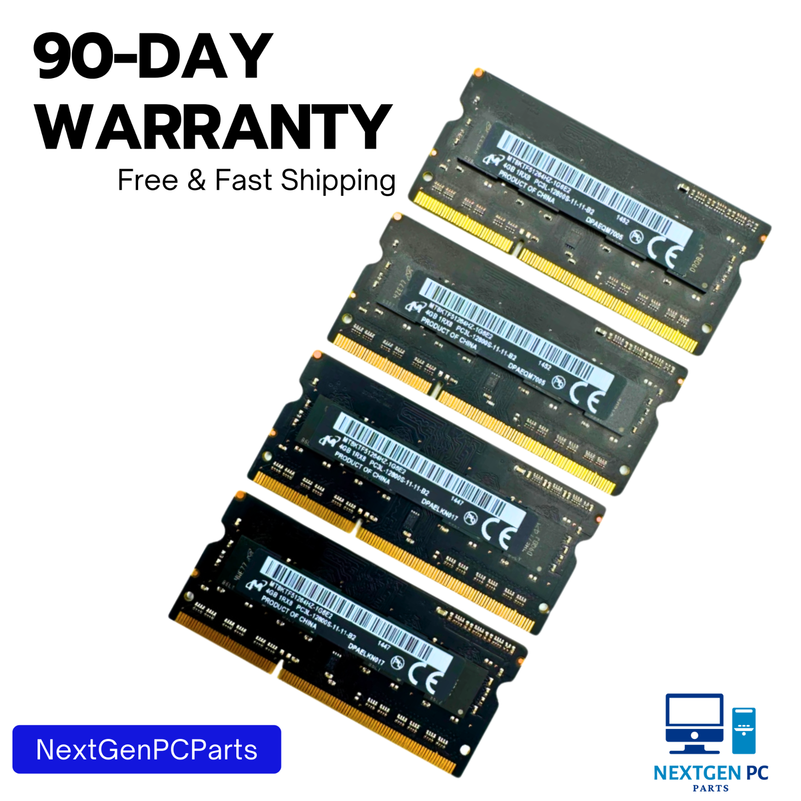 Micron 16GB (4X4GB) 1Rx8 PC3L-12800S Laptop Memory Ram MT8KTF51264HZ-1G6E2