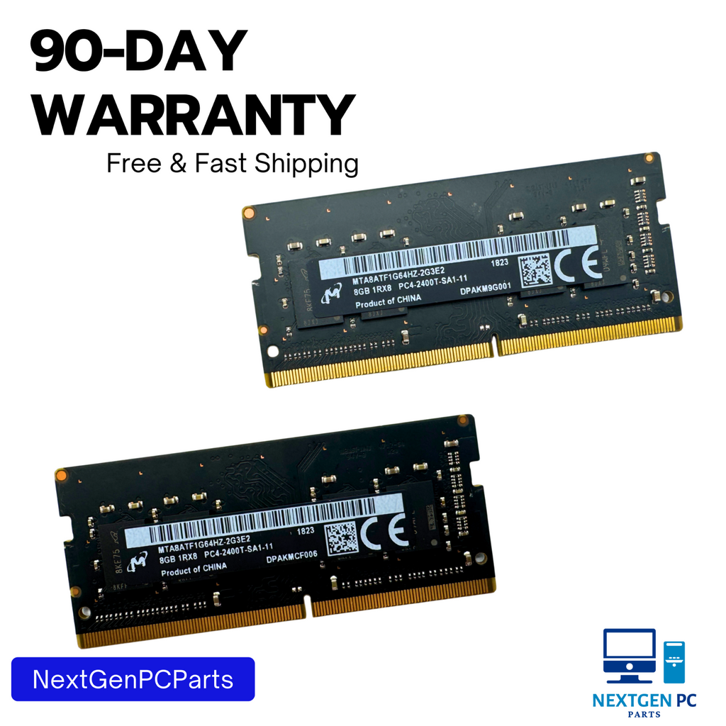Lot of 2 - Micron 8GB DDR4 Laptop Memory MTA8ATF1G64HZ-2G3E2 PC4-2400T SODIMM