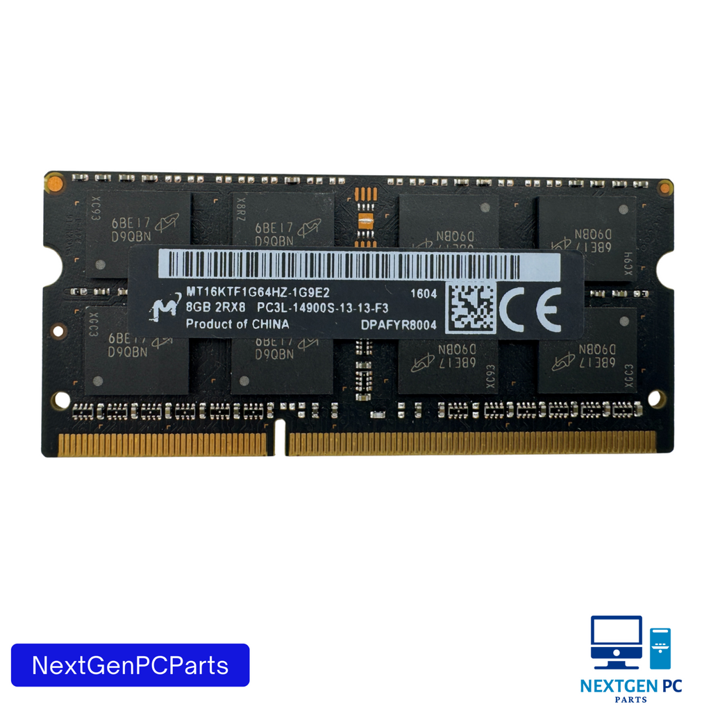 Lot of 2 – Micron 8GB DDR3L 1600MHz Laptop RAM MTA16KTF1G64HZ-1G9E2 PC3L-12800S