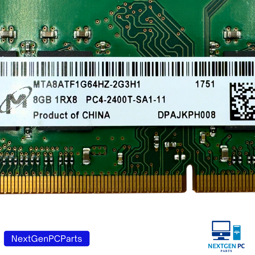 Lot of 4 – Micron 32GB (8x4GB) DDR4 Laptop Memory MTA16ATF2G64HZ Mixed Modules