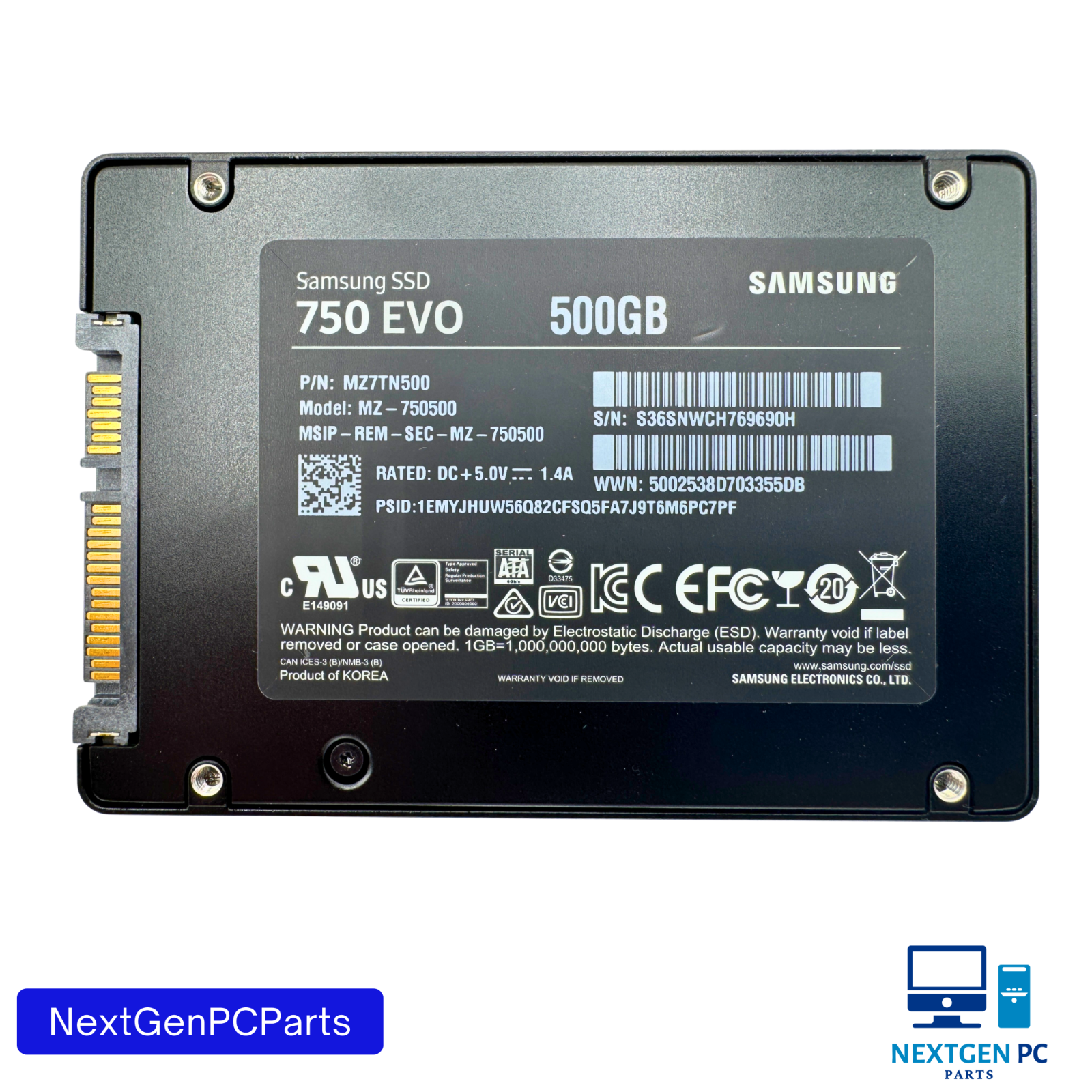 Samsung 750 EVO 500GB SATA III SSD 2.5" Solid State Drive MZ7TN500