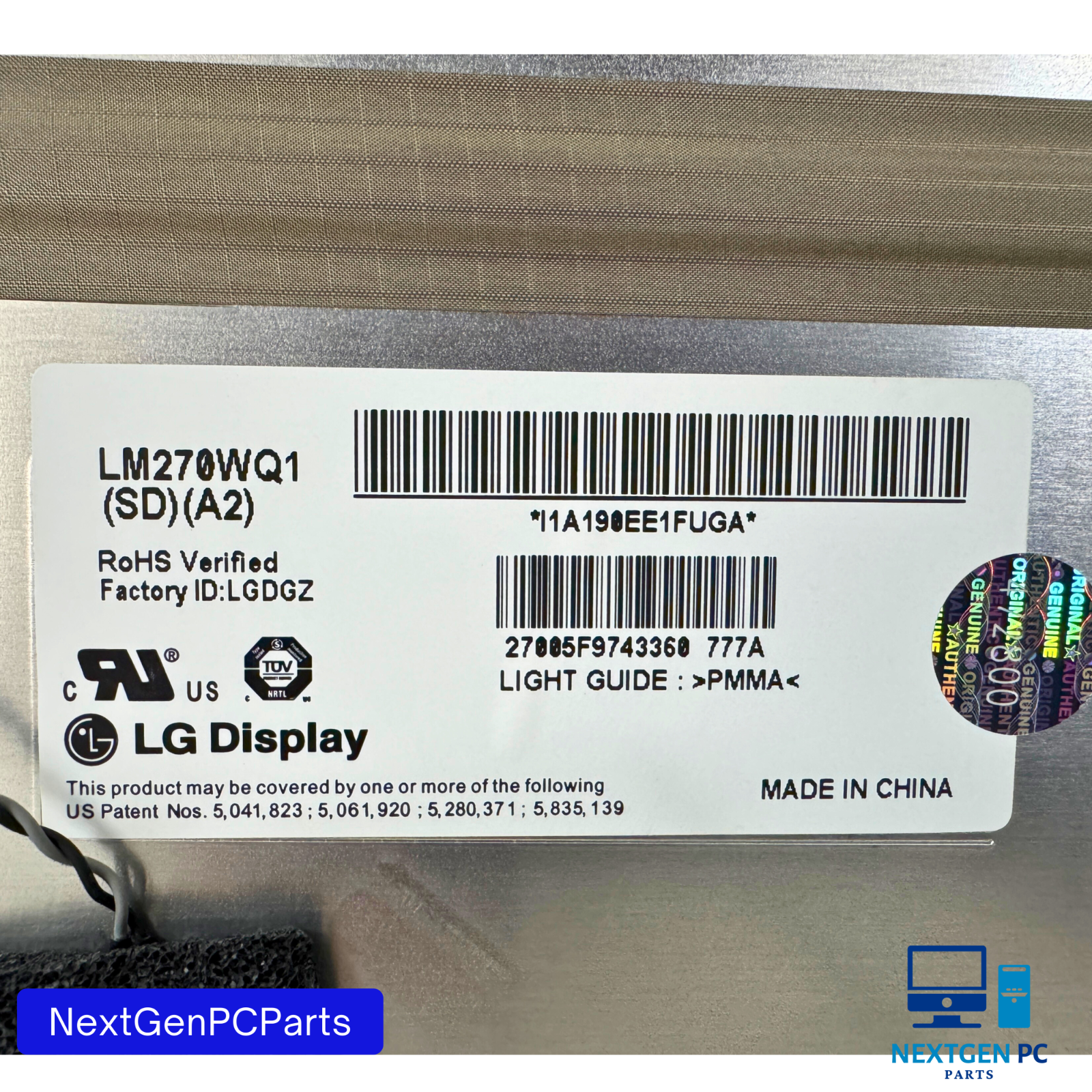 Apple iMac 27" A1312 2009 LCD Display LM270WQ1(SD)(A2) – Genuine OEM
