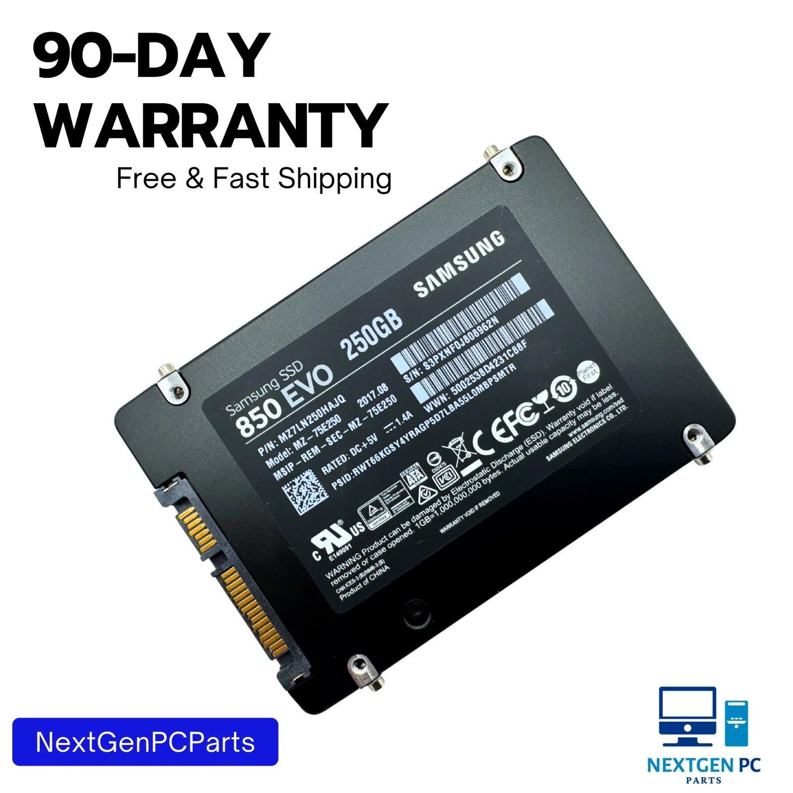 Samsung 850 EVO MZ-75E250 250 GB 2.5 in SATA III Solid State Drive