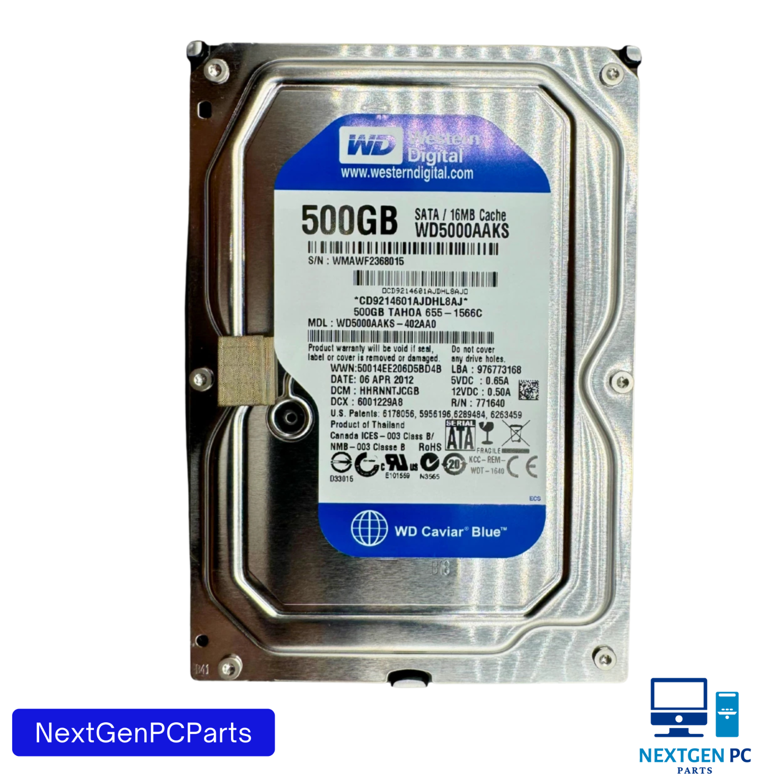 Western Digital WD Blue WD5000AAKS 500GB 3.5" SATA Desktop Hard Drive - Tested