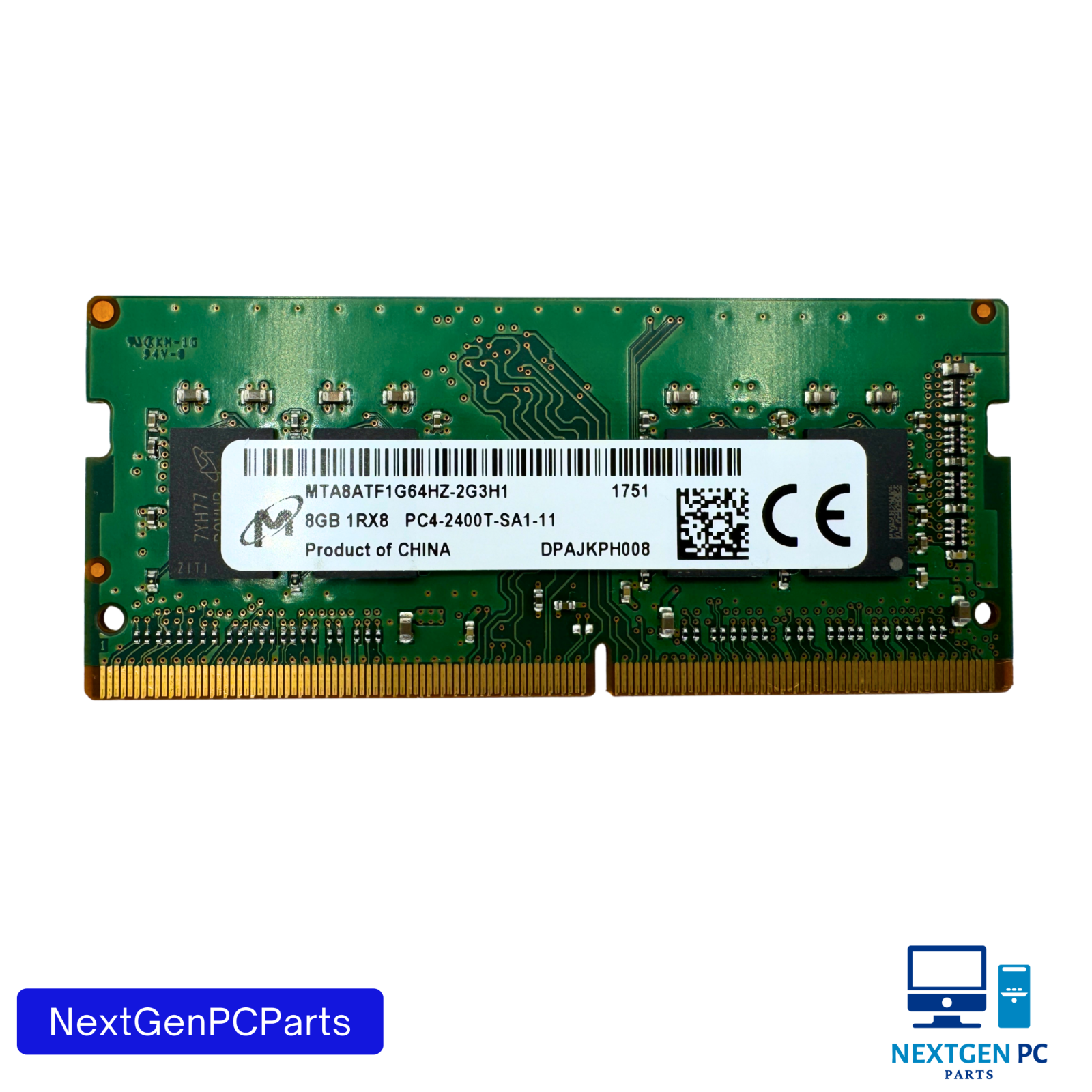 Lot of 4 – Micron 32GB (8x4GB) DDR4 Laptop Memory MTA16ATF2G64HZ Mixed Modules