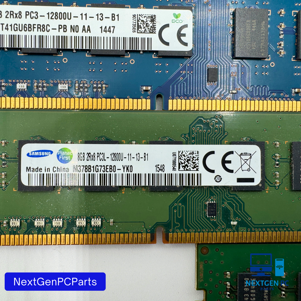 Lot of 5x 8GB DDR3 PC3-12800U 1600MHz Desktop RAM Mixed Samsung Hynix