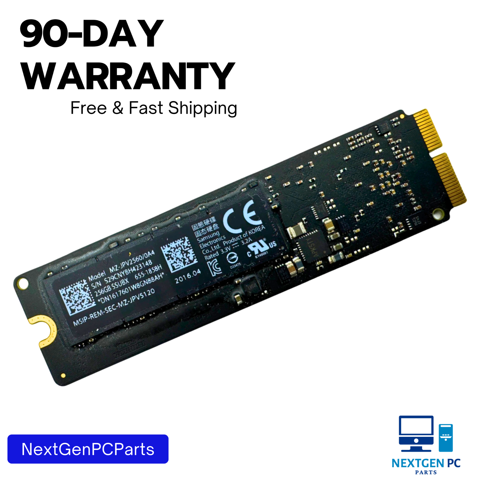 Apple / Samsung MZ-JPV2560/0A4 655-1858H 256GB SSUBX SSD Solid State Drive HD675