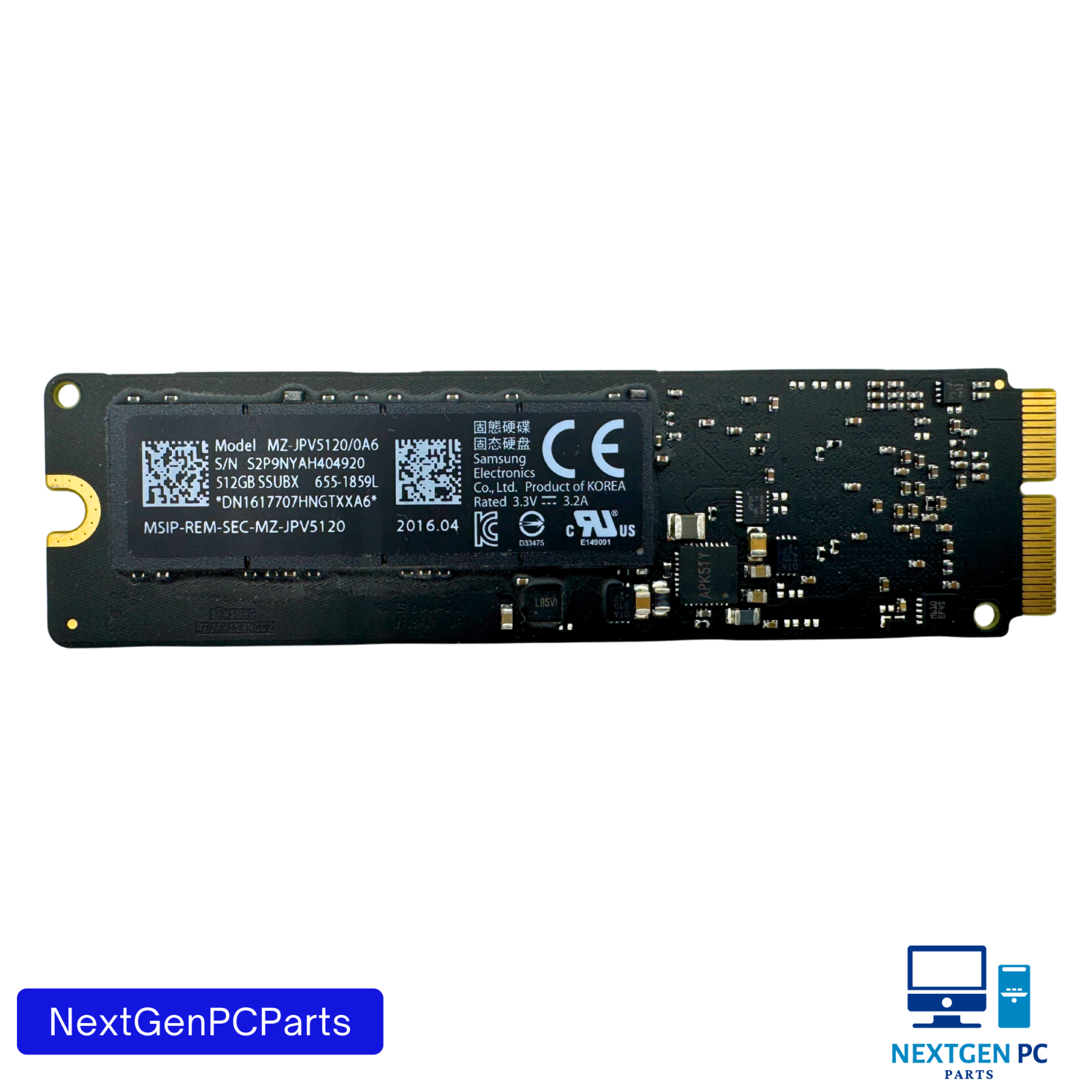 Apple Samsung 512GB PCIe SSD MZ-JPV5120/0A6 655-1859L OEM