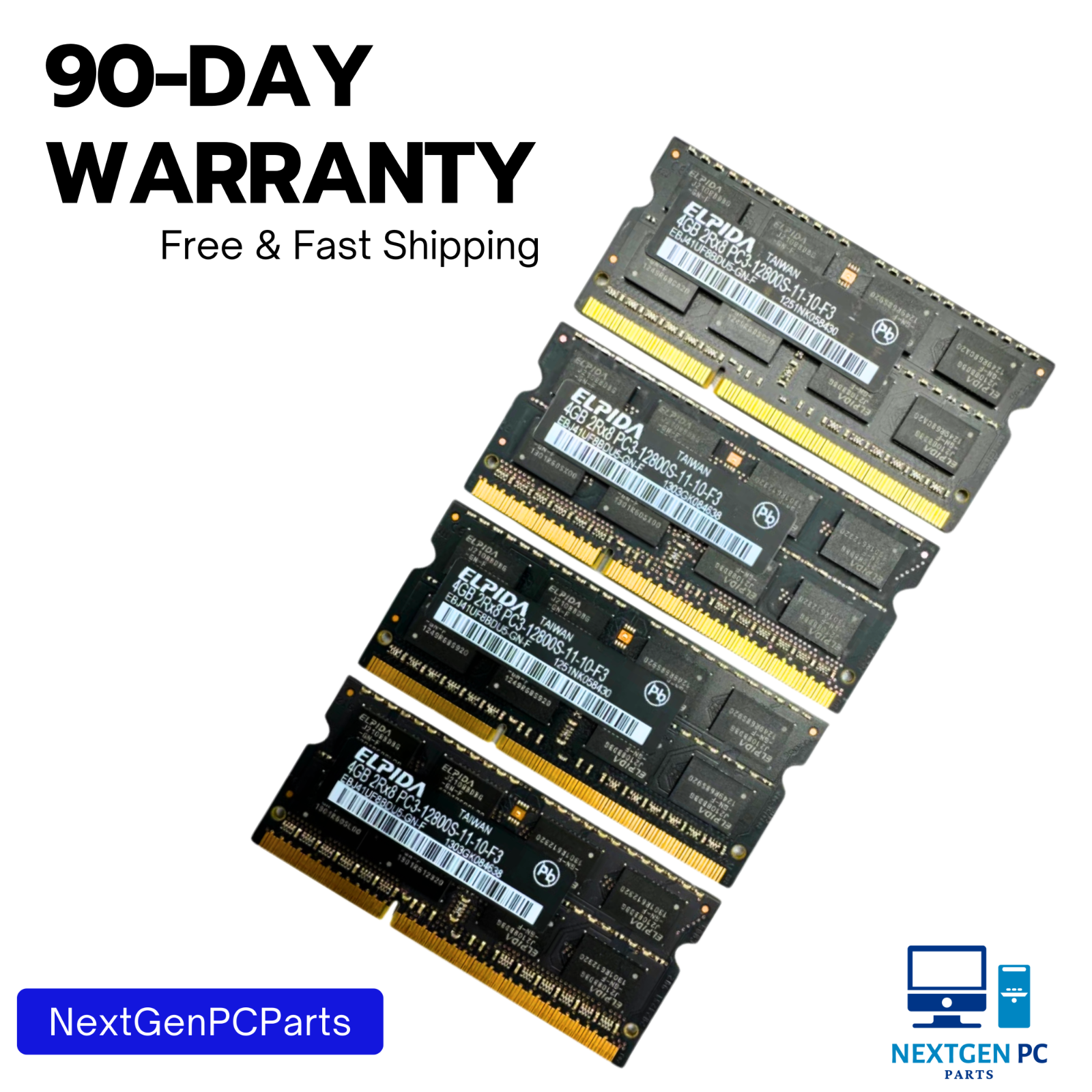 16GB (4x4GB) PC3-12800s DDR3-1600MHz 2Rx8 Non-ECC Elpida EBJ41UF8BDU5-GN-F