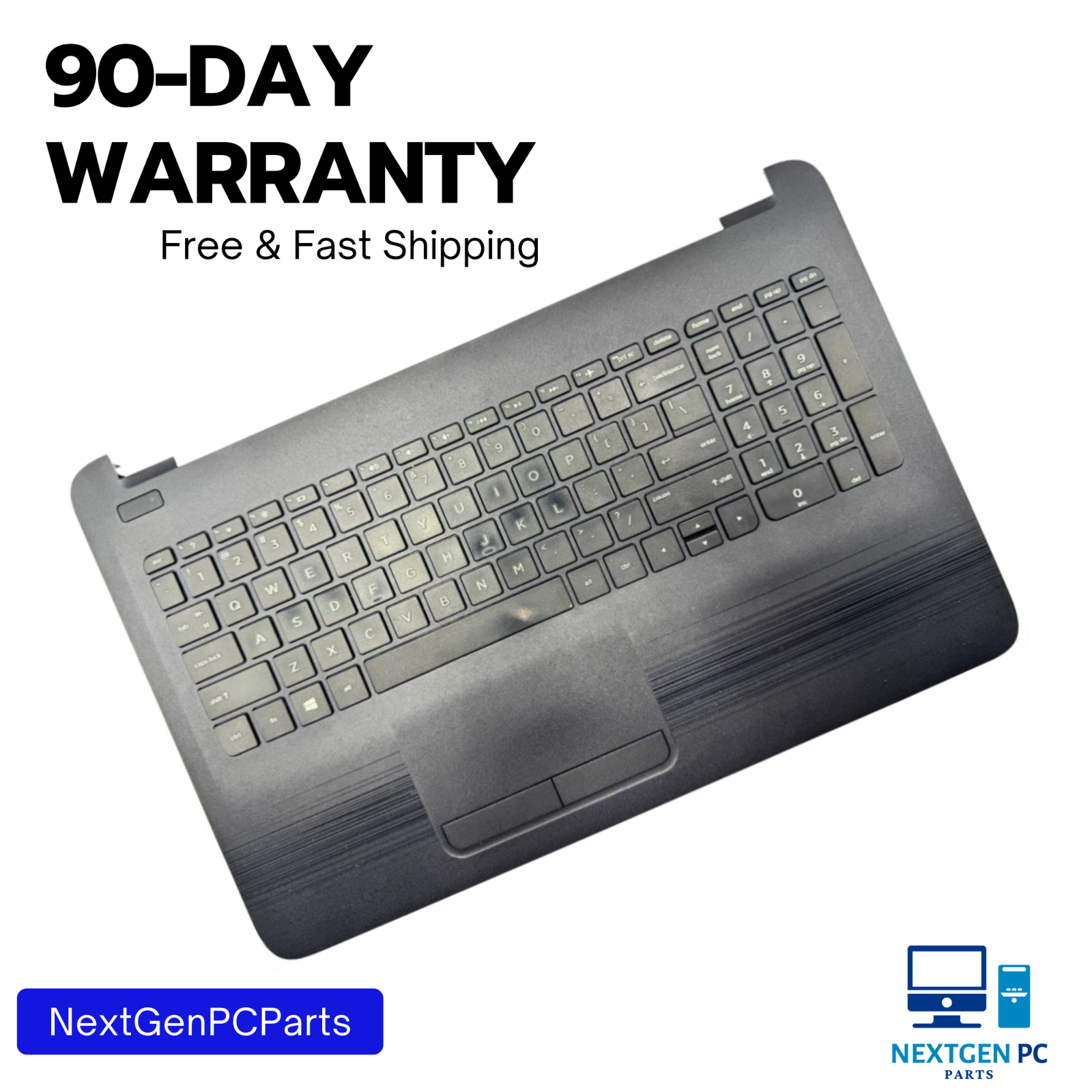 HP 255 G5 15.6" OEM Palmrest Assembly w/ Keyboard & Touchpad – Tested