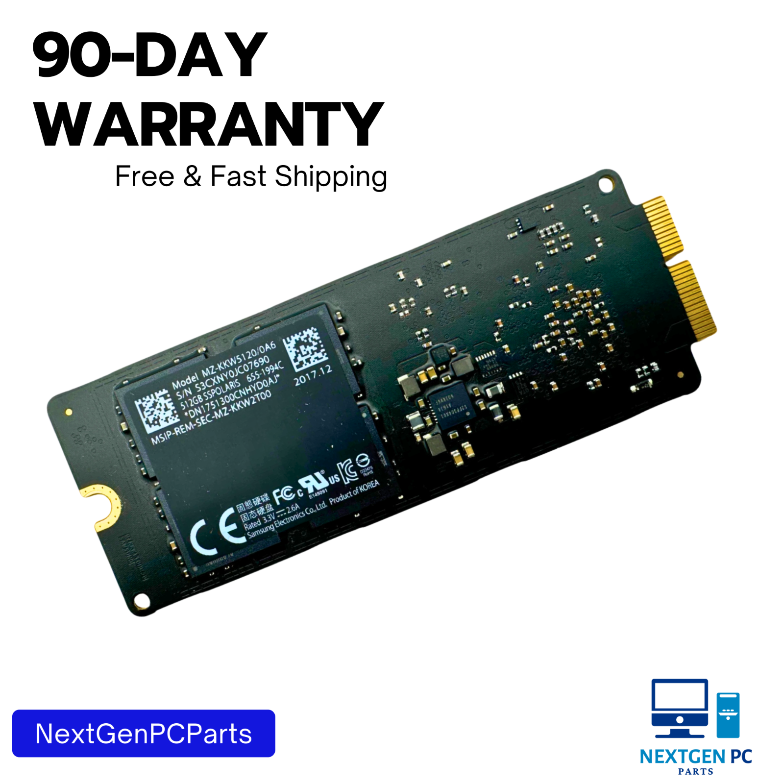 Apple Samsung 512GB SSD MZ-KKW5120/0A6 SSPOLARIS 655-1994C iMac MacBook Pro 2017