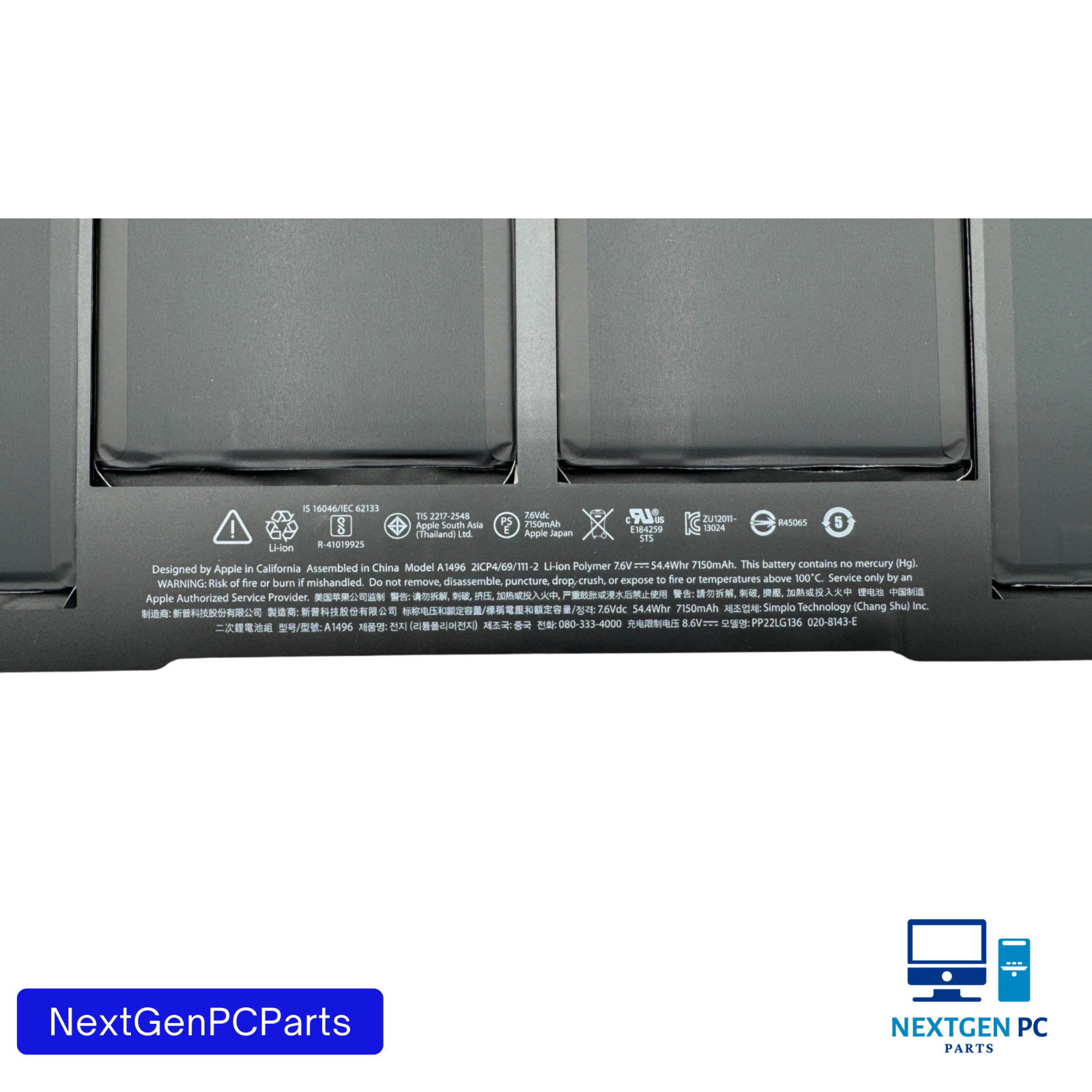 A1496 Battery for Apple MacBook Air 13'' A1466 2013 2014 2015 & 2017