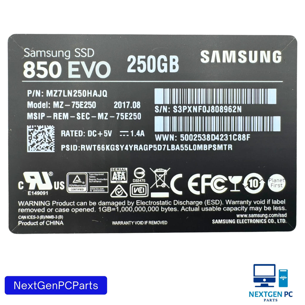 Samsung 850 EVO MZ-75E250 250 GB 2.5 in SATA III Solid State Drive