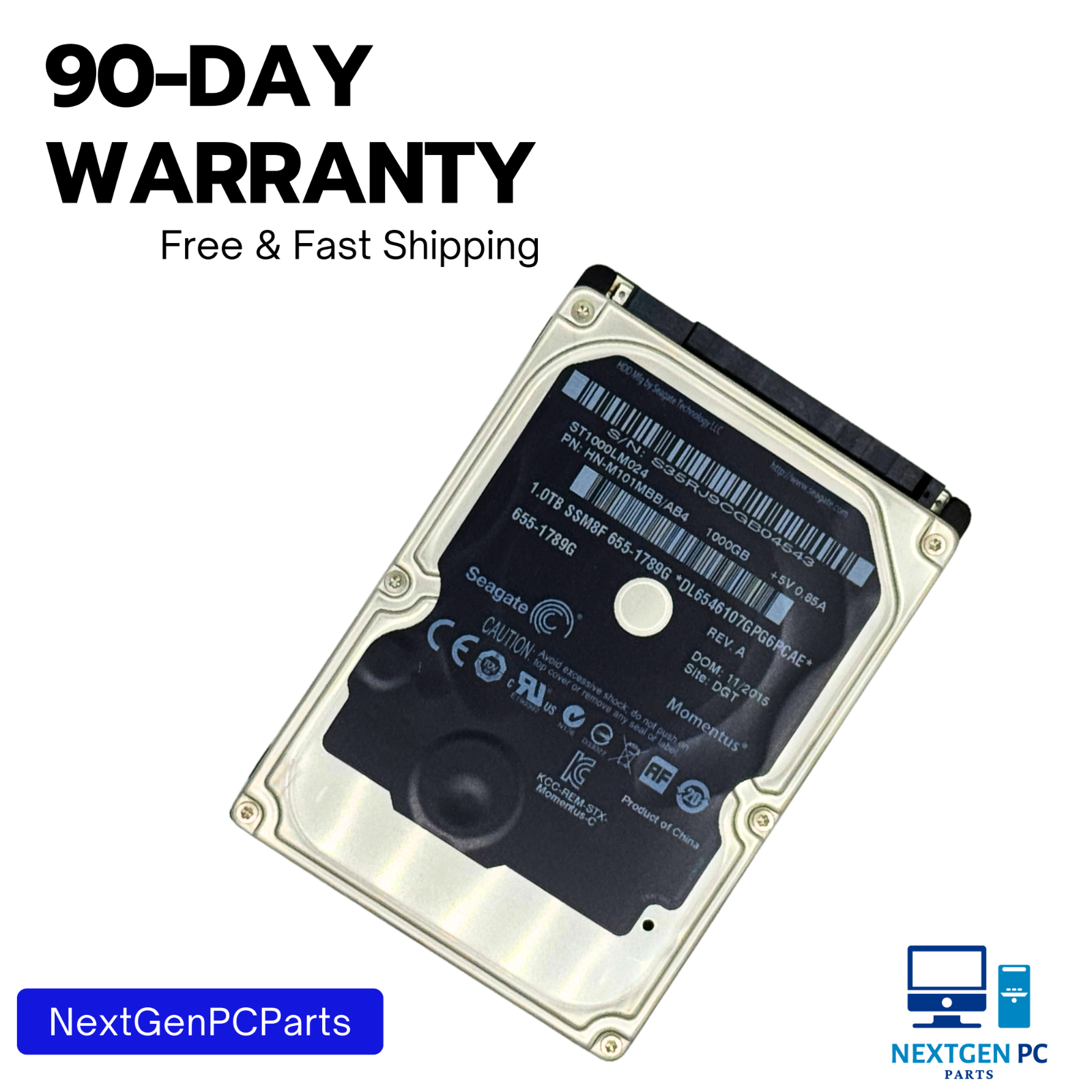 Seagate 1TB 2.5" HDD Momentus ST1000LM024 HN-M101MBB/AB4 655-1789G Tested