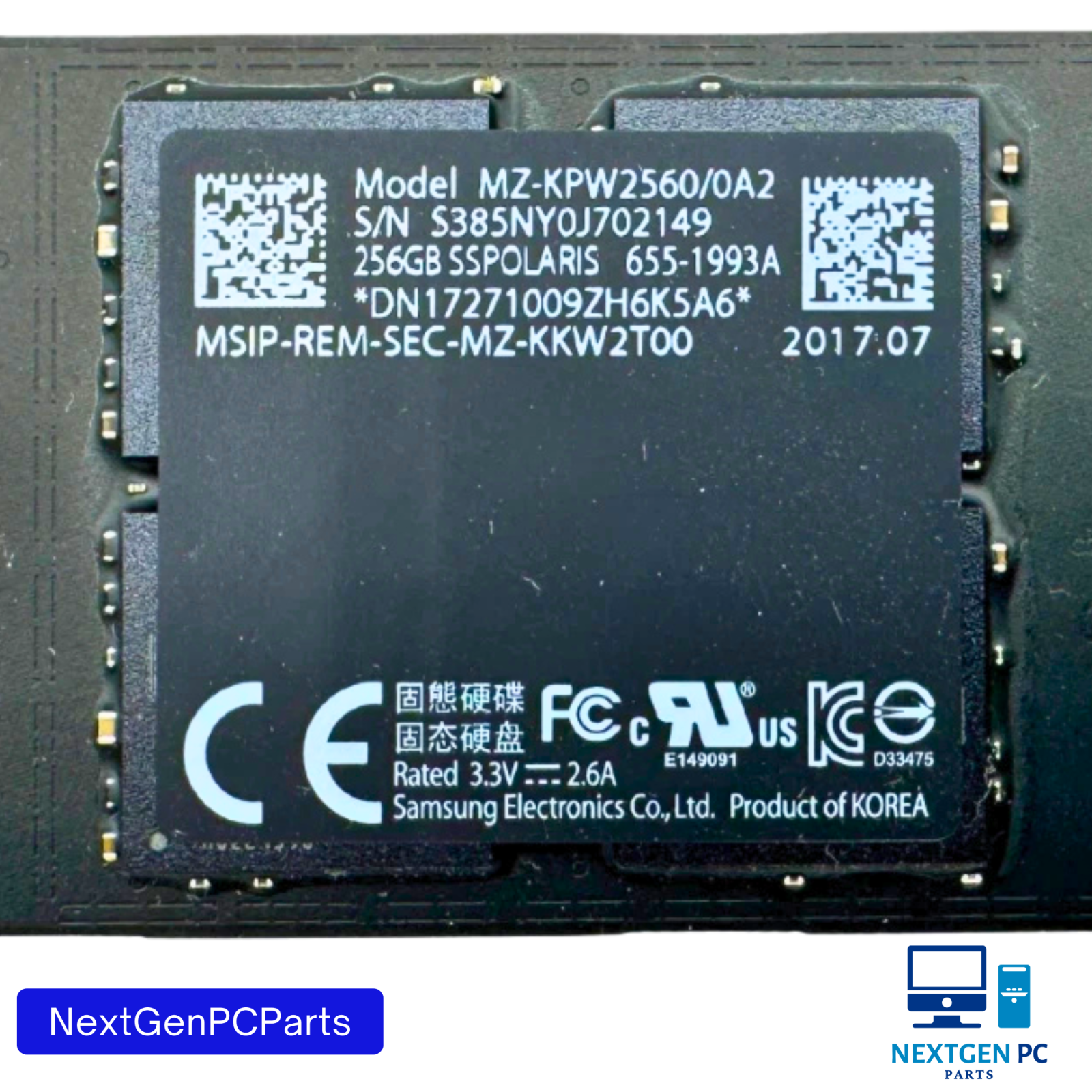 Apple Samsung MZ-KPW2560/0A2 256GB SSD 655-1993A SSPOLARIS – Genuine OEM