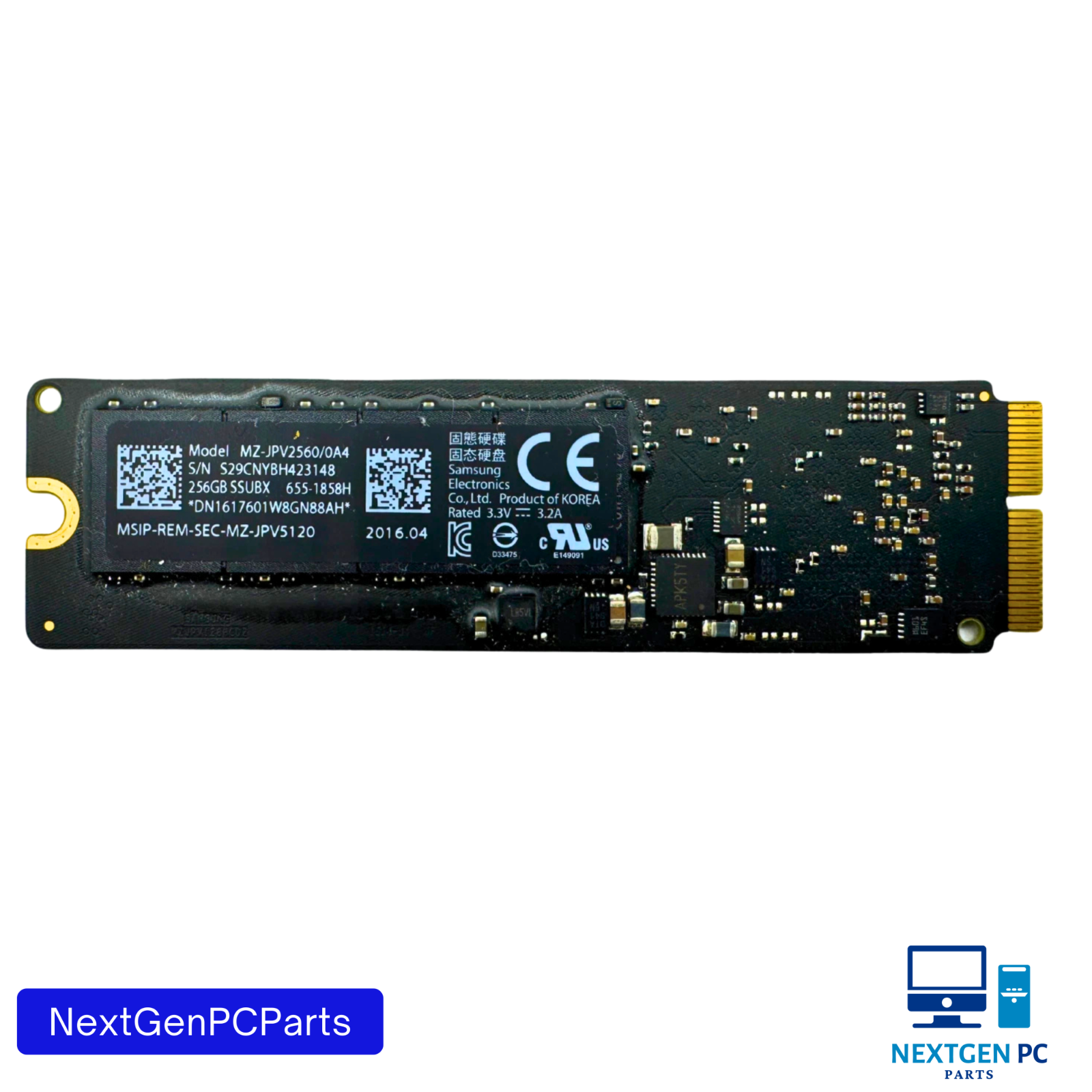 Apple / Samsung MZ-JPV2560/0A4 655-1858H 256GB SSUBX SSD Solid State Drive HD675