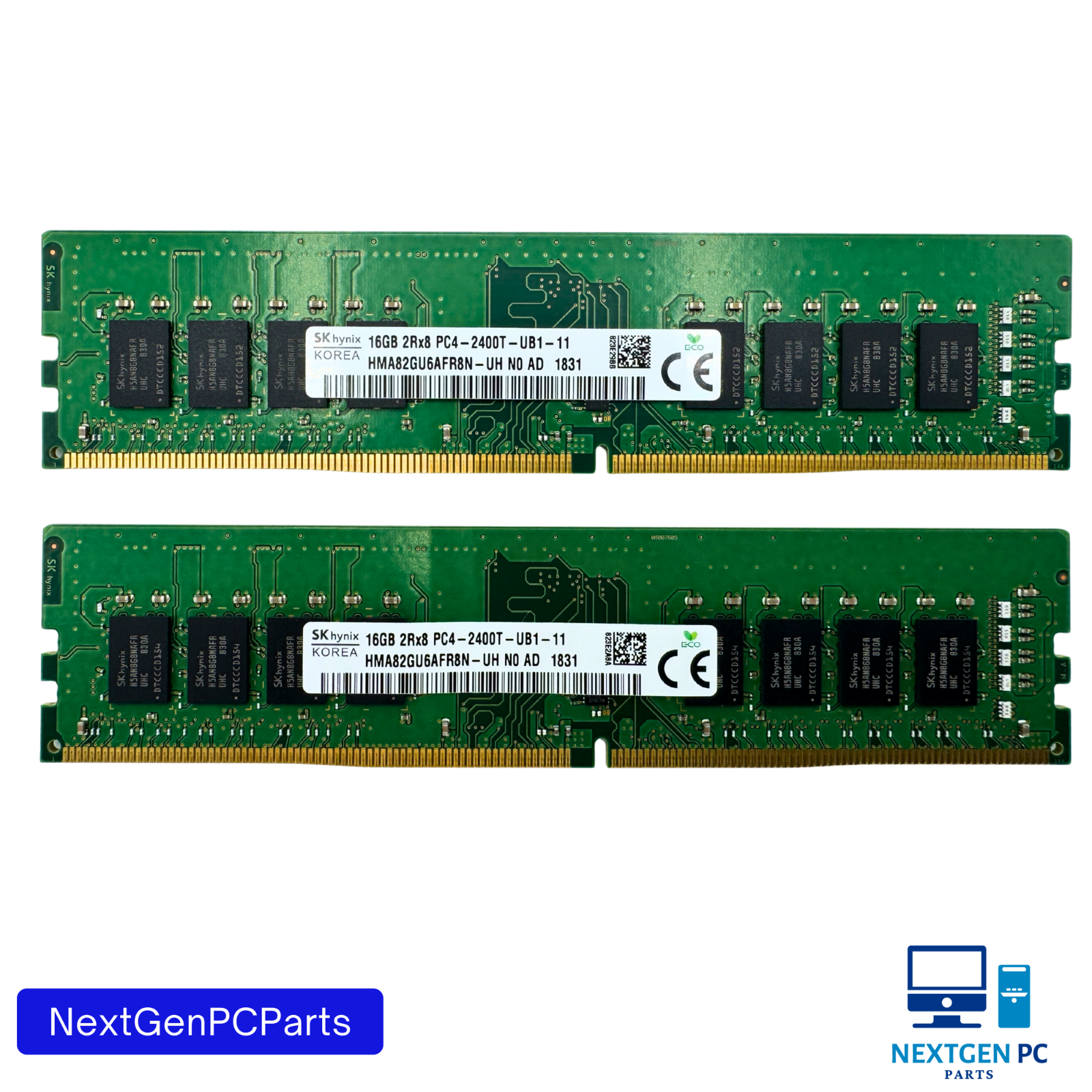 SK Hynix 32GB (2x16GB) 2Rx8 PC4-2400T RAM Memory Kit HMA82GU6AFR8N-UH
