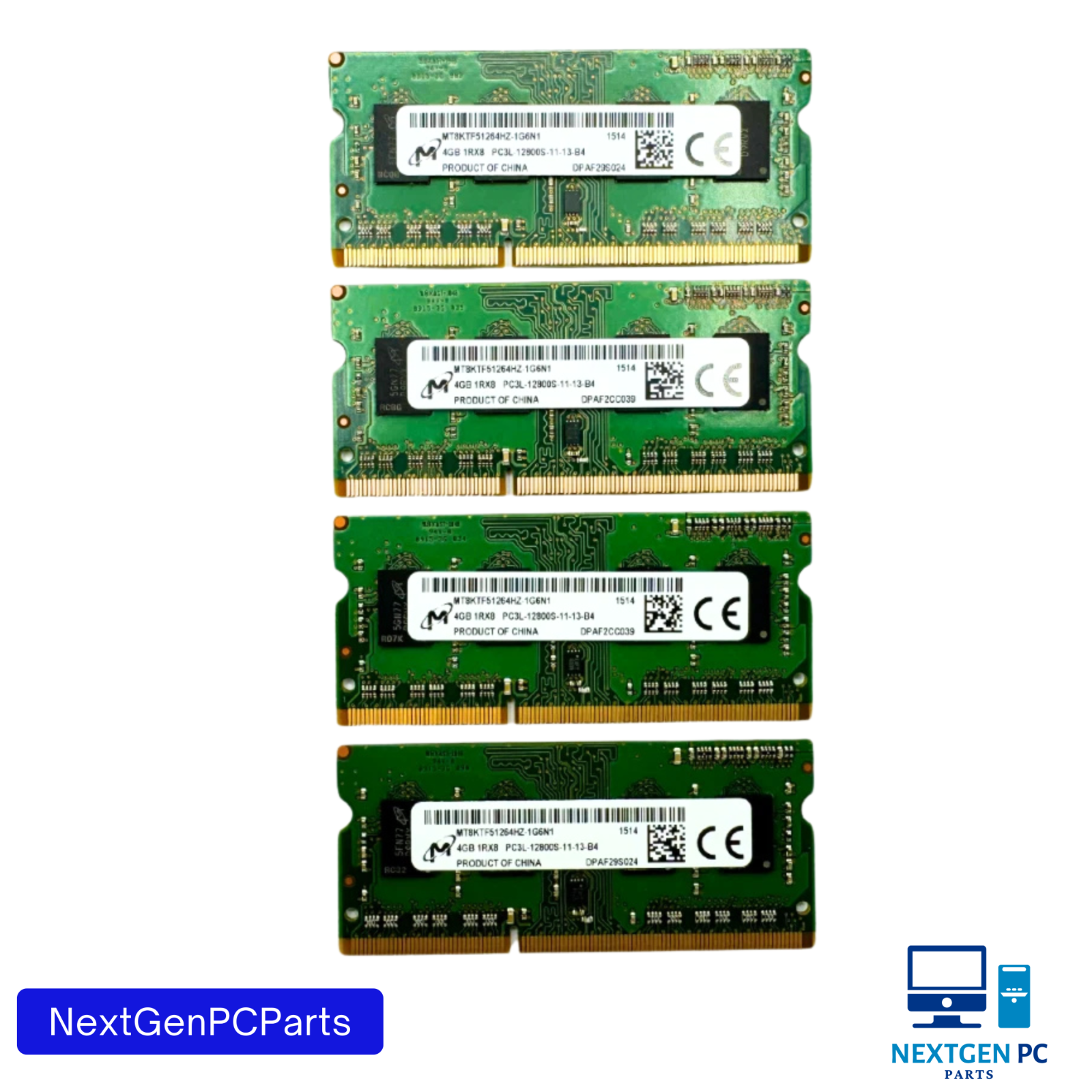 16GB Micron (4X4GB) PC3L-12800S DDR3 204pin Memory MT8KTF51264HZ-1G6N1