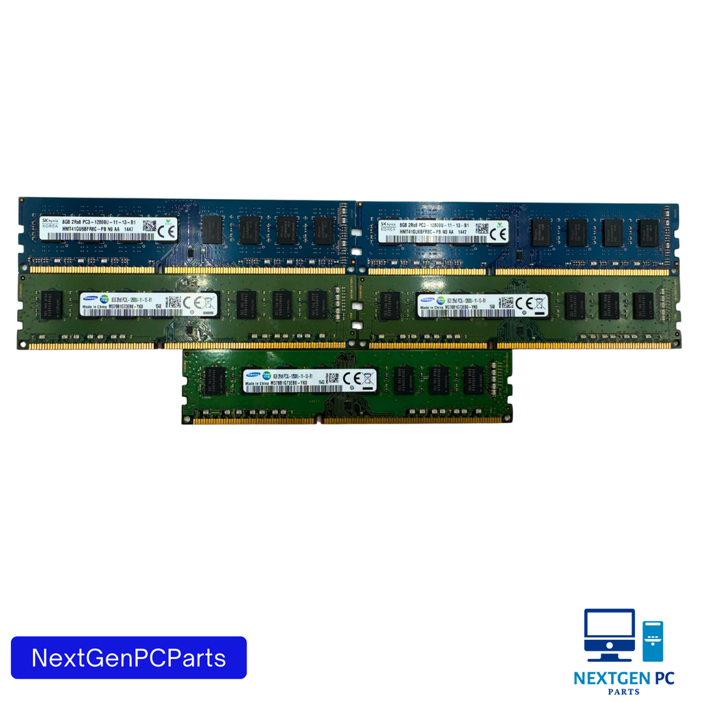 Lot of 5x 8GB DDR3 PC3-12800U 1600MHz Desktop RAM Mixed Samsung Hynix