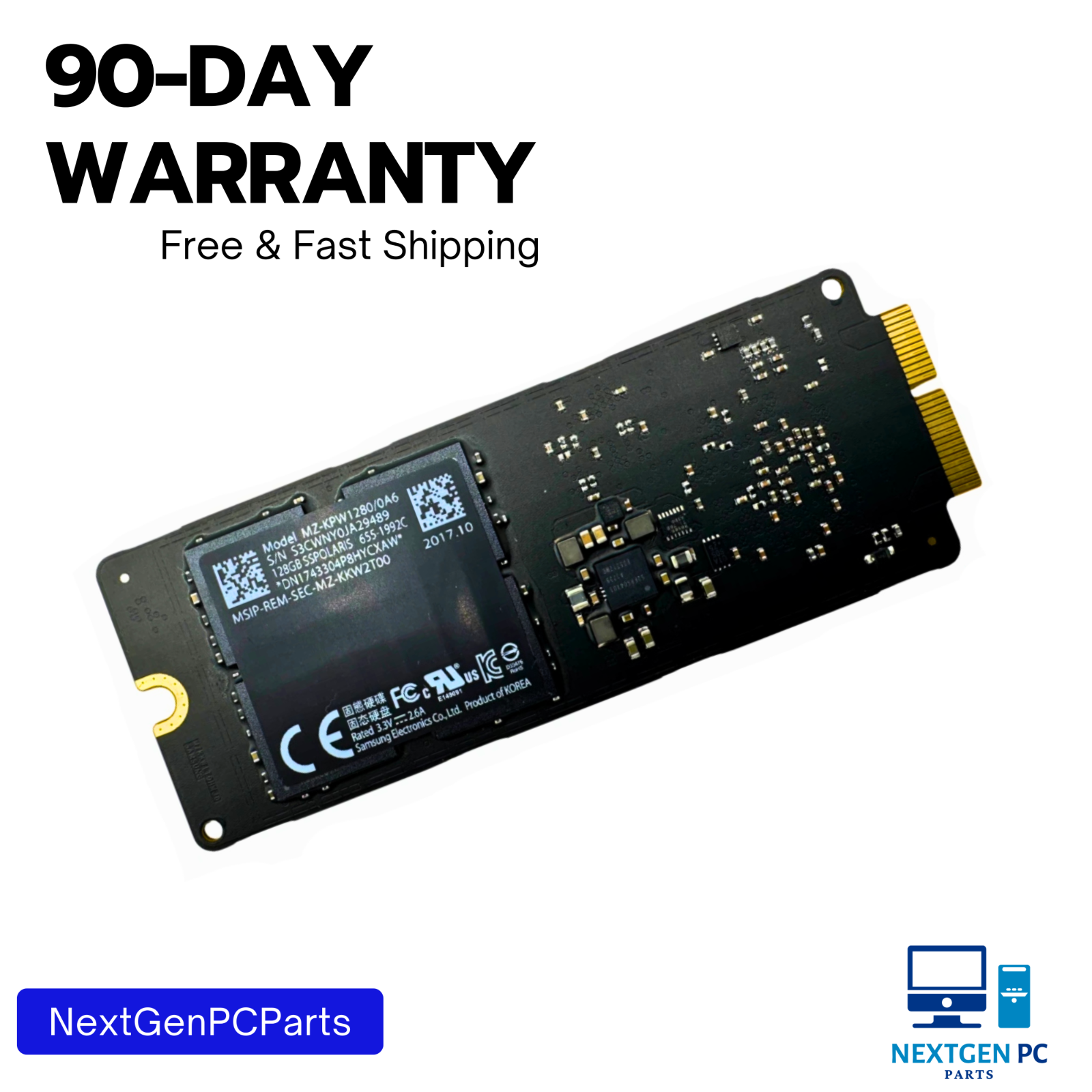 Apple 128GB SSD MZ-KPW1280/0A6 655-1992C Samsung SSPOLARIS