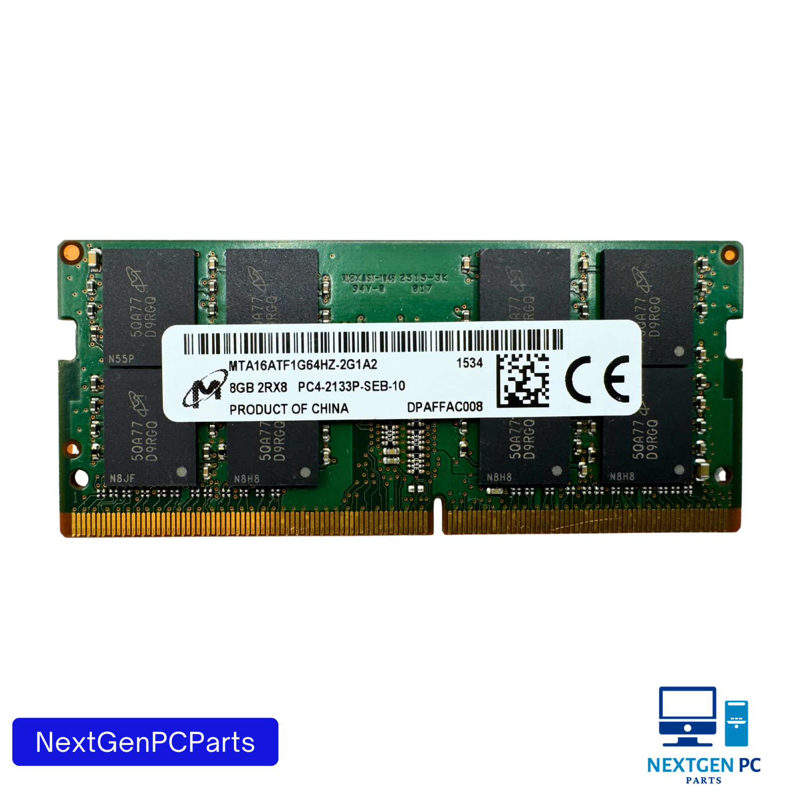 Lot of 4 - Micron 32GB(8 x 4) DDR4 Laptop Memory MTA16ATF2G64HZ-2G6E1 PC4-2400T