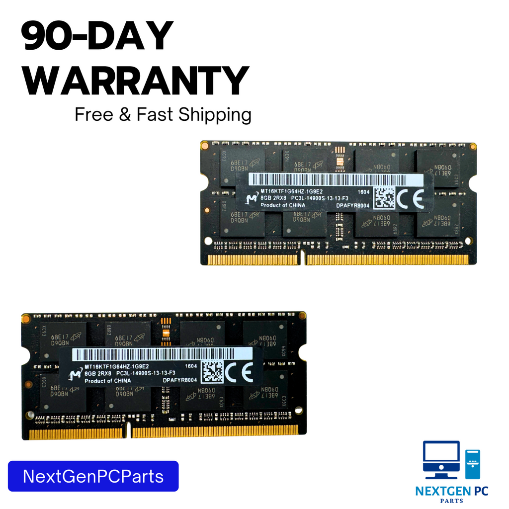 Lot of 2 – Micron 8GB DDR3L 1600MHz Laptop RAM MTA16KTF1G64HZ-1G9E2 PC3L-12800S