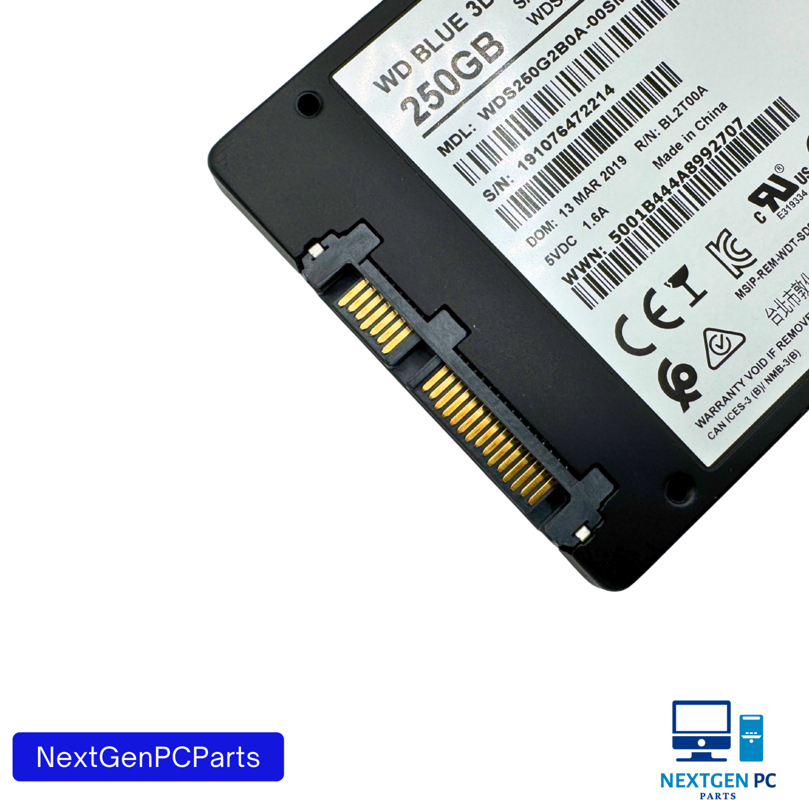 WD Blue 3D NAND SATA 6Gb/s 2.5" 250GB SSD WDS250G2B0A-00SM50 Solid State Drive