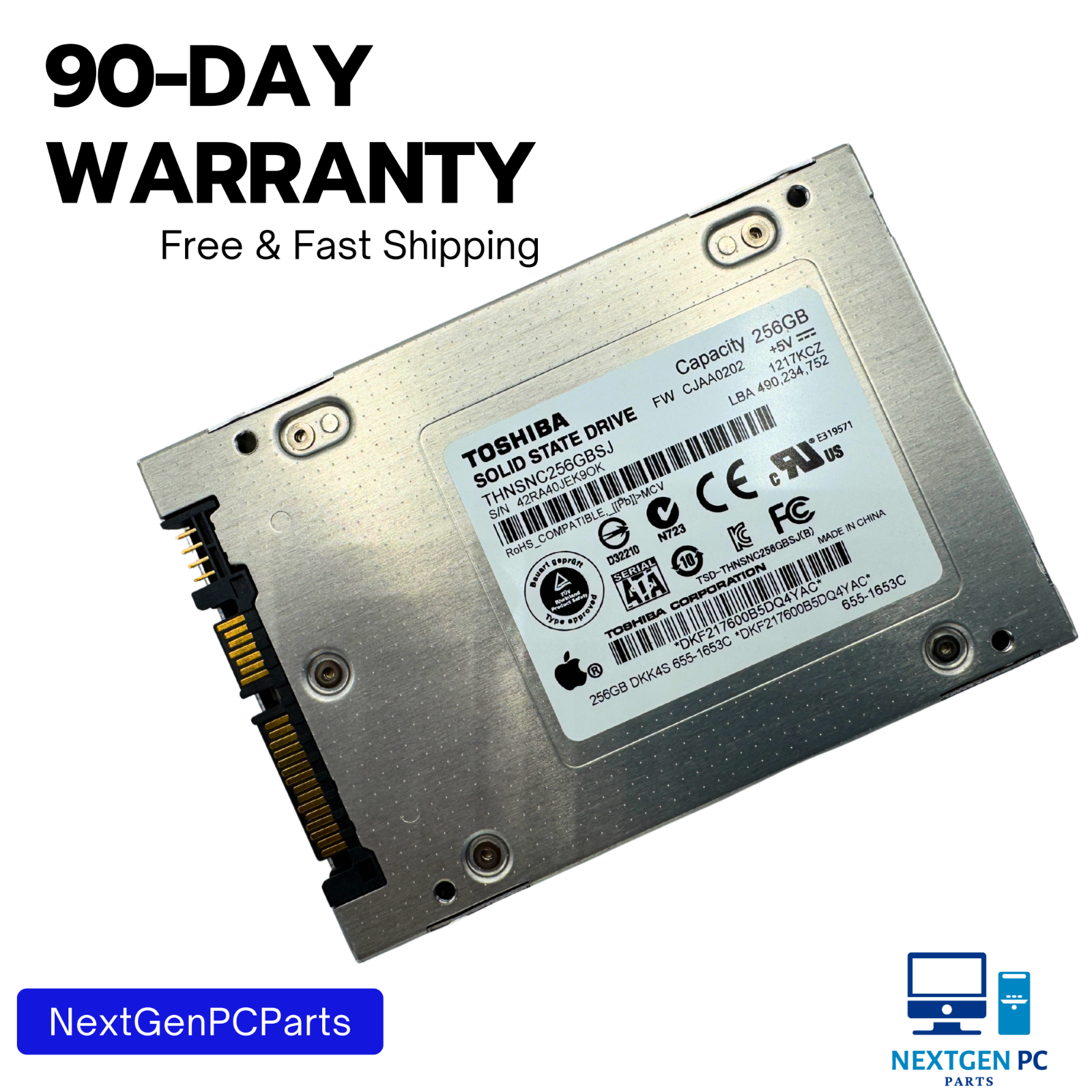 Apple Toshiba 256GB 2.5" SATA III SSD THNSNC256GBSJ 655-1653