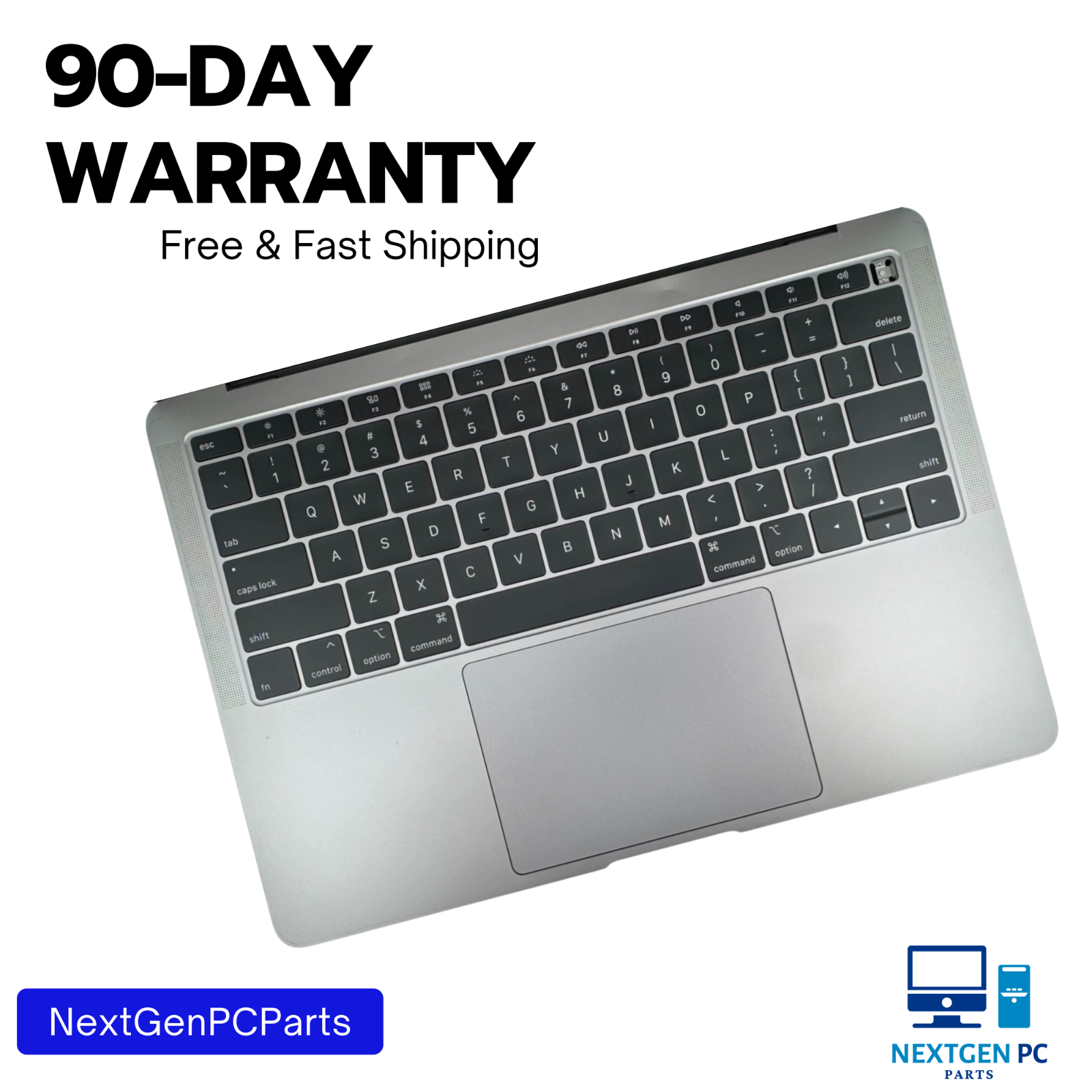 MACBOOK AIR 13" A1932 GRAY TOP CASE KEYBOARD PALMREST TRACKPAD - Grade C