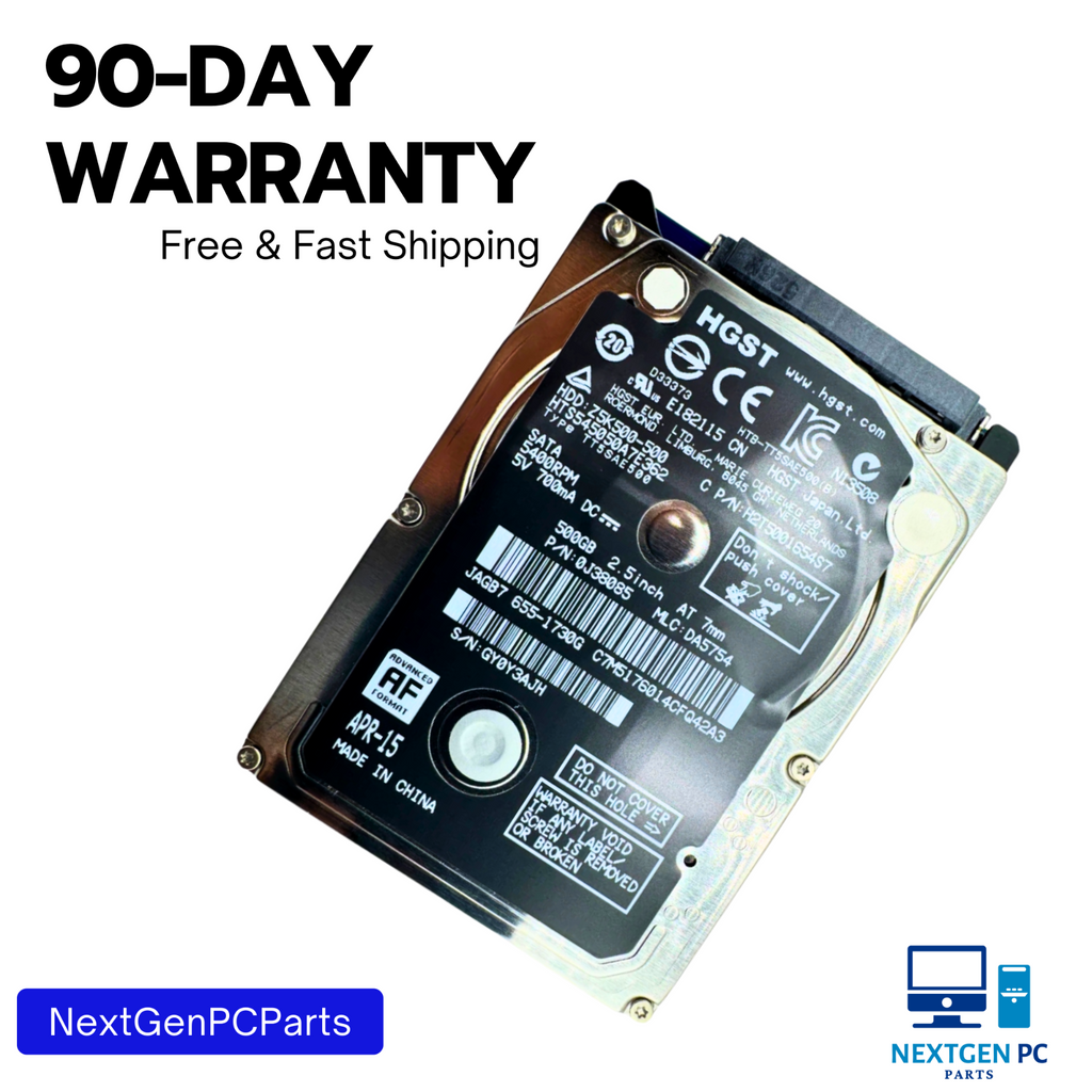 HGST 500GB 2.5" SATA Hard Drive HDD Z5K500-500 0J38085 HTS545050A7E362