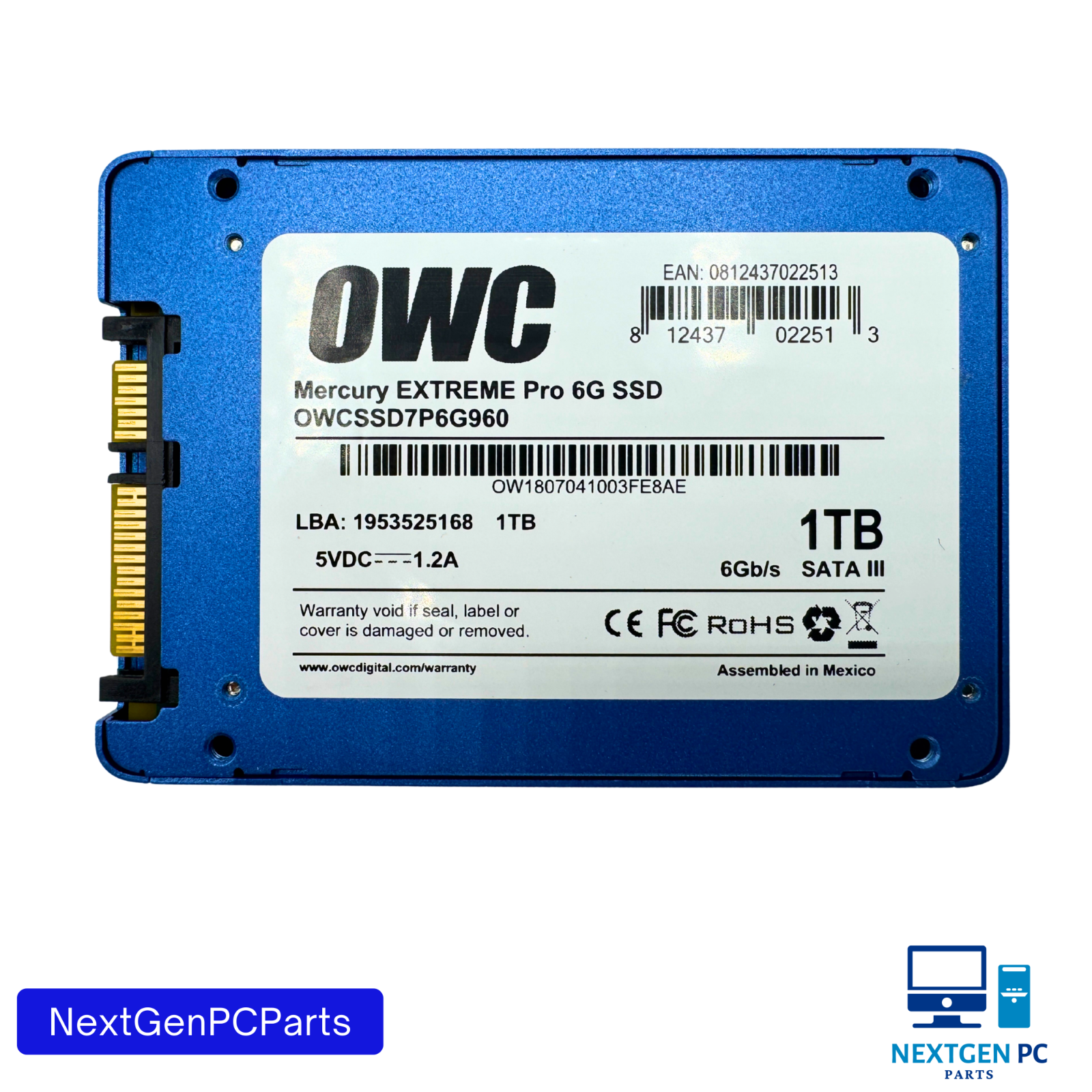 OWC 1TB Mercury Extreme Pro 6G 2.5" SATA III SSD w/ Mounting Brackets Adapters
