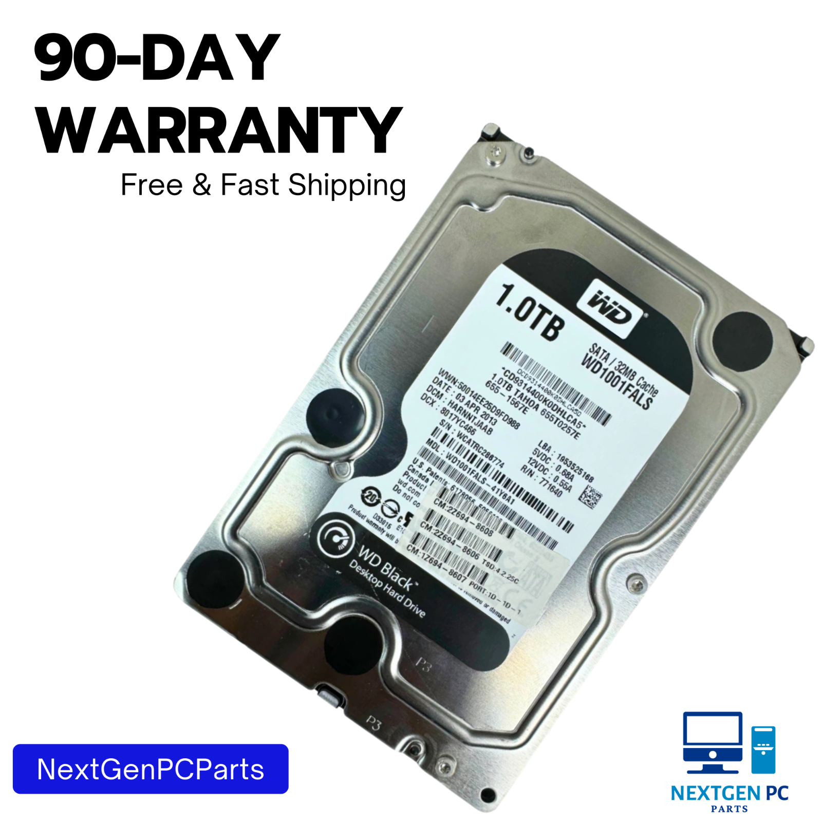Western Digital WD1001FALS-41Y6A1 1TB 7200RPM 3.5" SATA HDD WD Black Tested