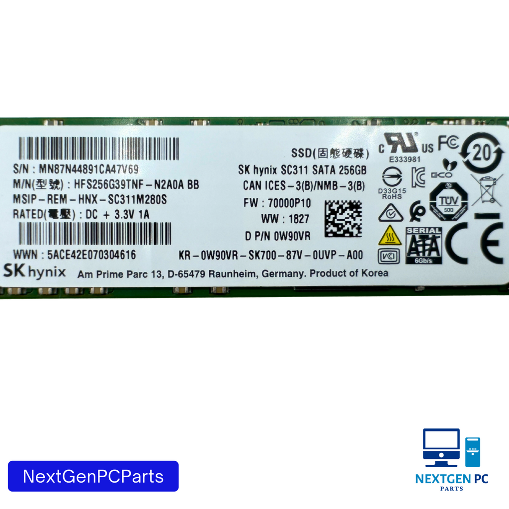 Dell SK Hynix 256GB M.2 2280 SATA SSD HFS256G39TNF-N2A0A SC311 0W90VR