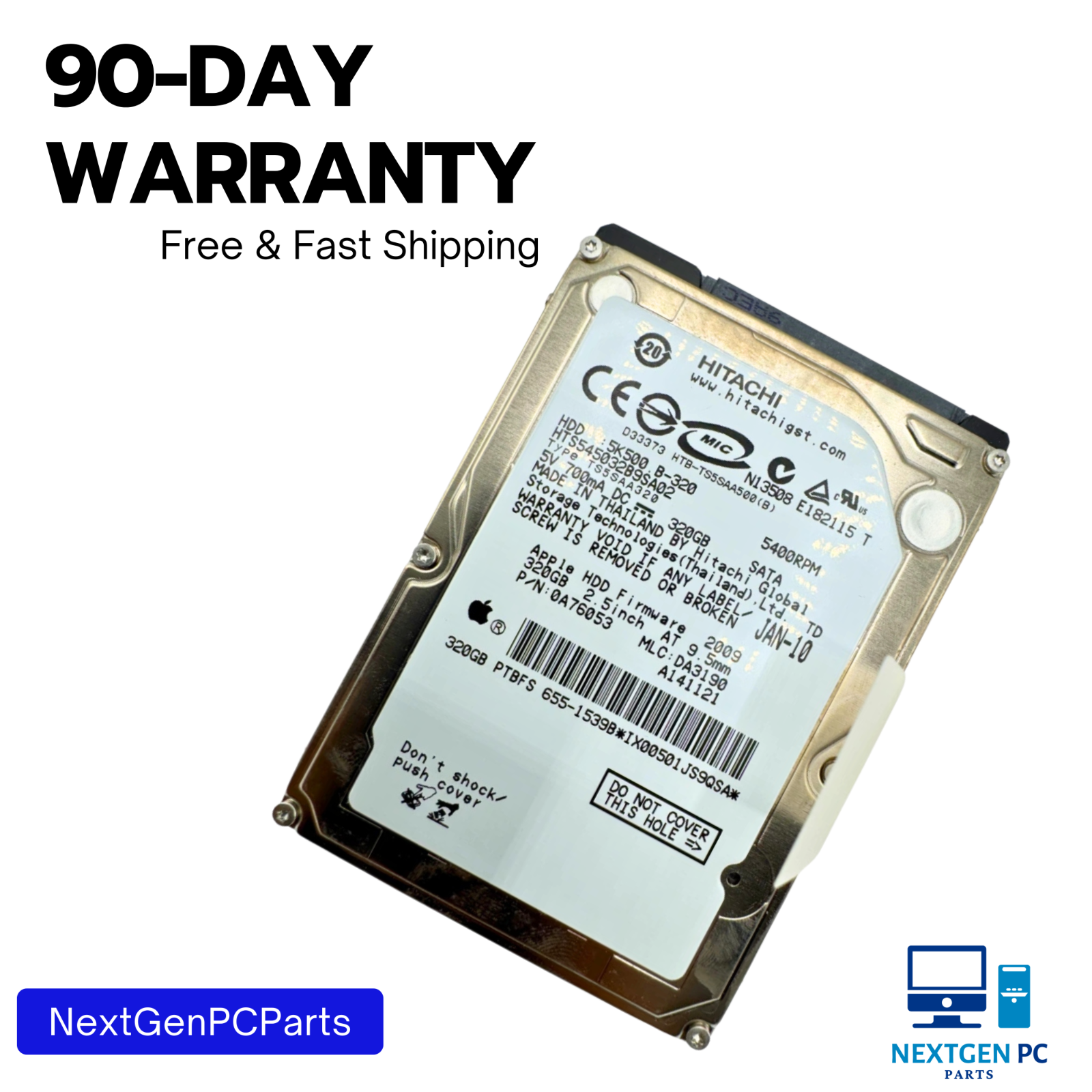 Hitachi 320GB SATA 2.5" Hard Drive HDD HTS545032B9SA02 5400RPM Tested