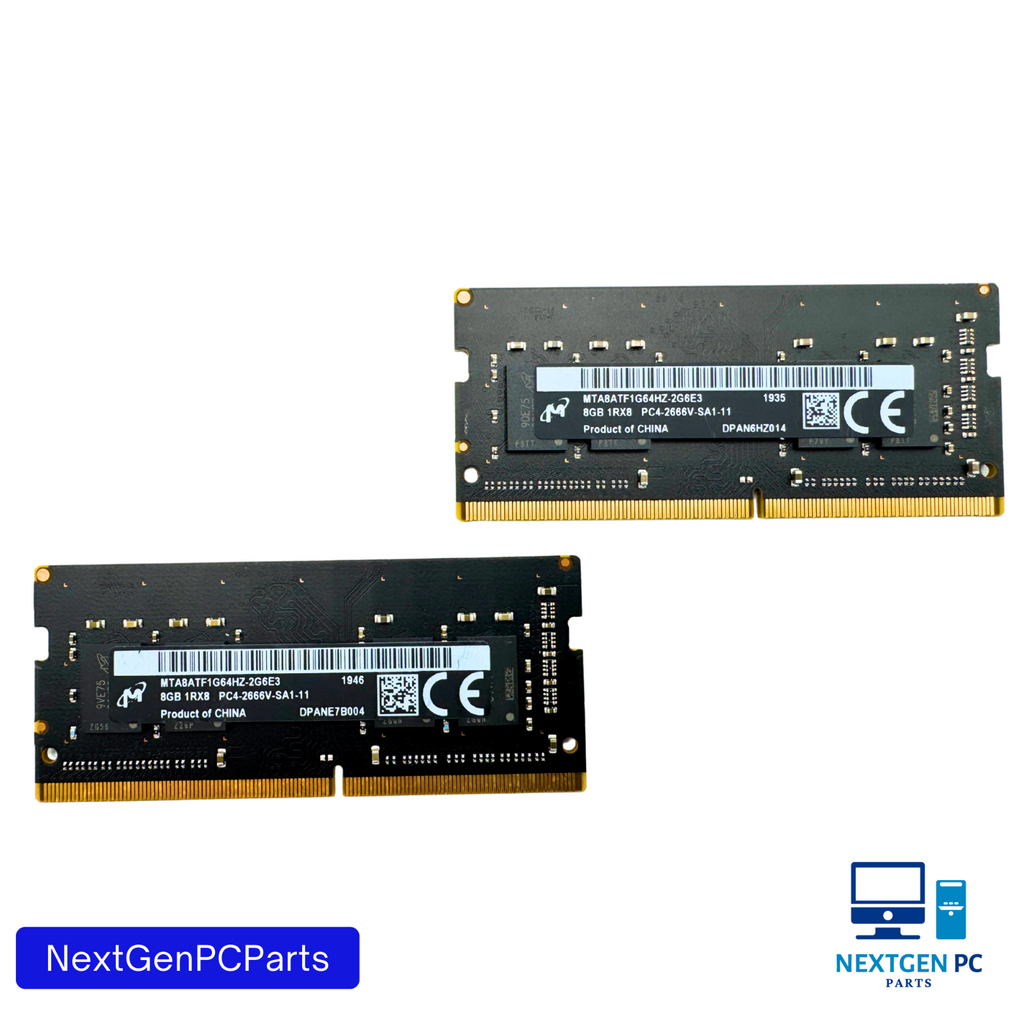 Micrón - MTA8ATF1G64HZ-2G6E3 - 2x8GB (16GB) - 1RX8 PC4-2666V-SE1-11 - DDR4 RAM