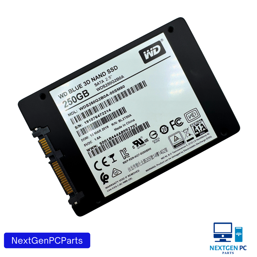 WD Blue 3D NAND SATA 6Gb/s 2.5" 250GB SSD WDS250G2B0A-00SM50 Solid State Drive