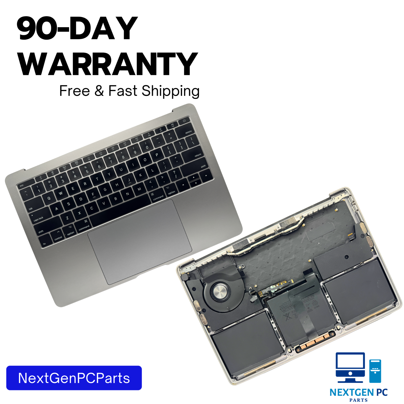 MacBook Pro 13 A1708 Top Case Keyboard Touchpad Battery Spce Gray -  Grade A