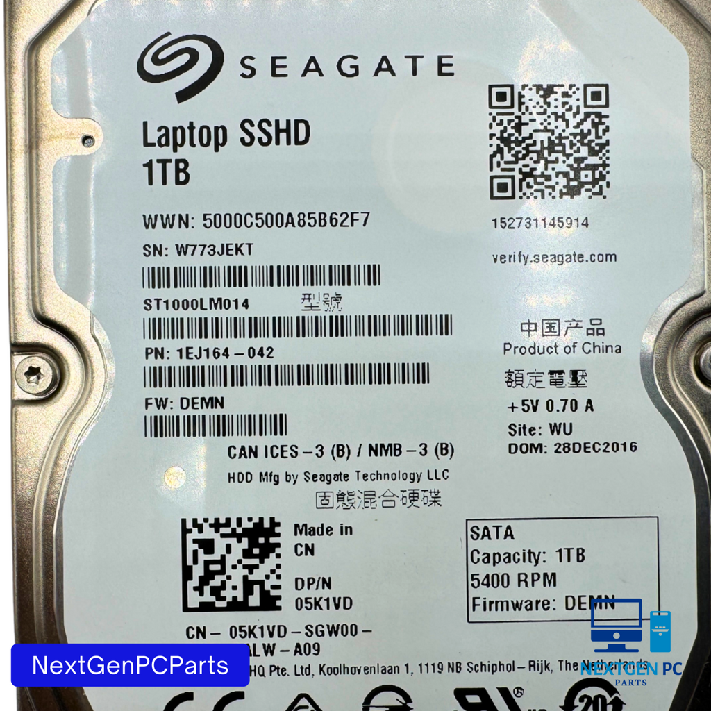 Seagate ST1000LM014 1 TB 2.5" SATA III Hybrid Laptop SSHD 1EJ164-042
